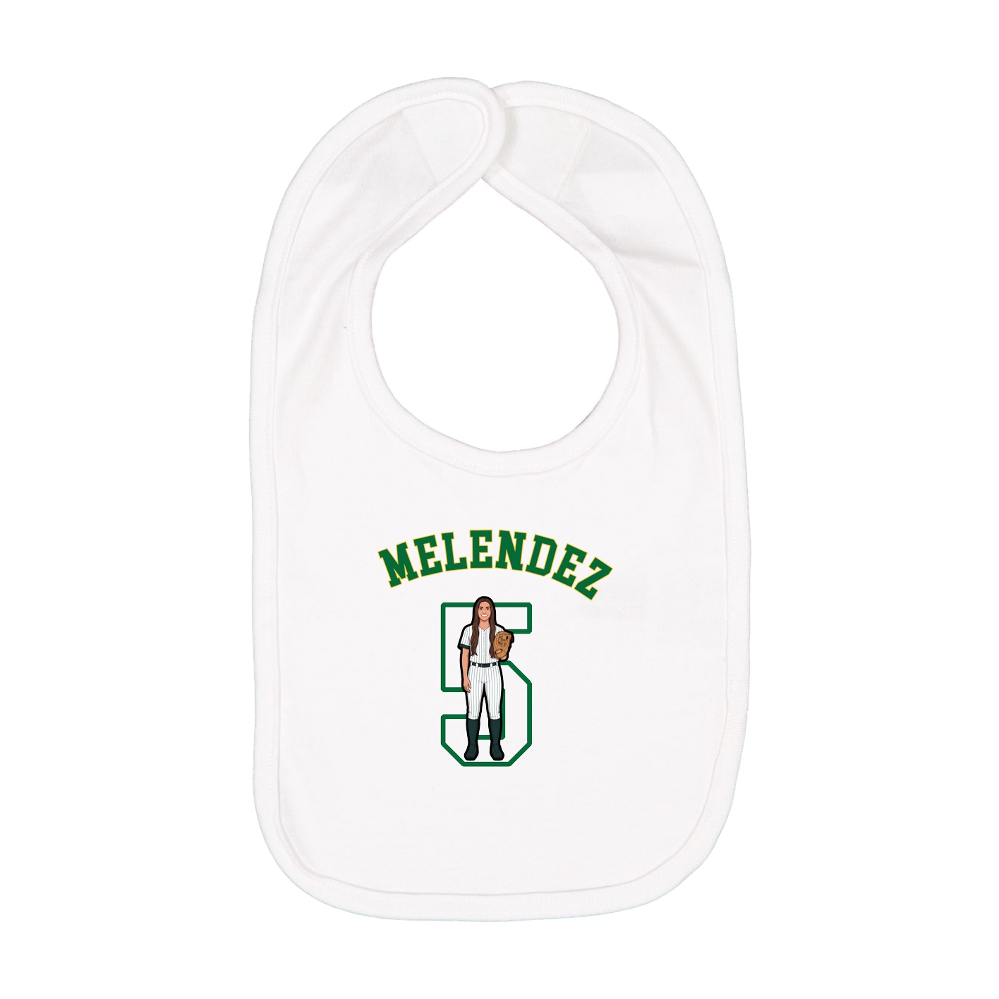 Infant Bib — Shirsey Arch in White