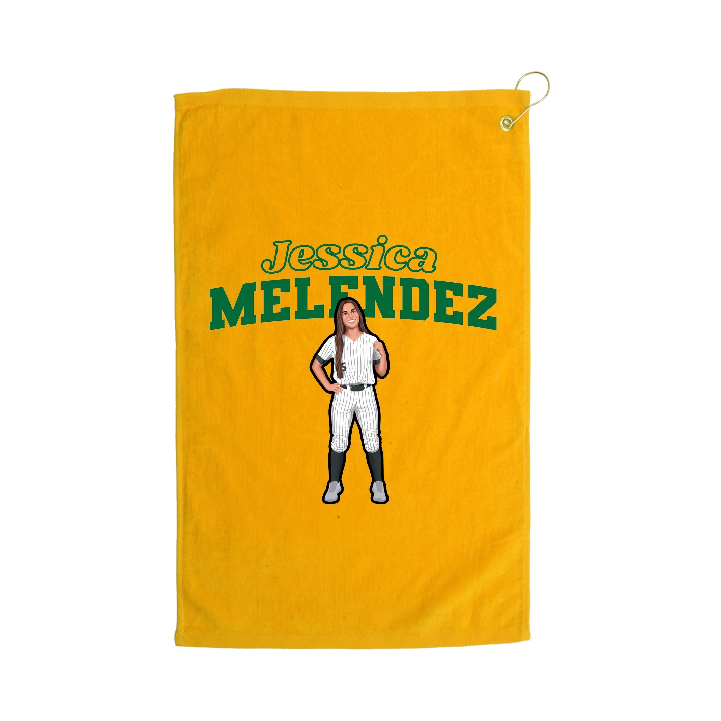 Golf Towel — Name Arch in Gold