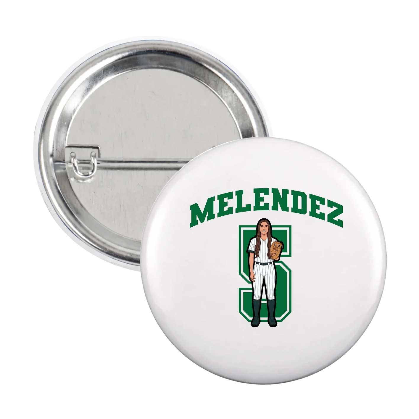 Game Day Button — Number in White