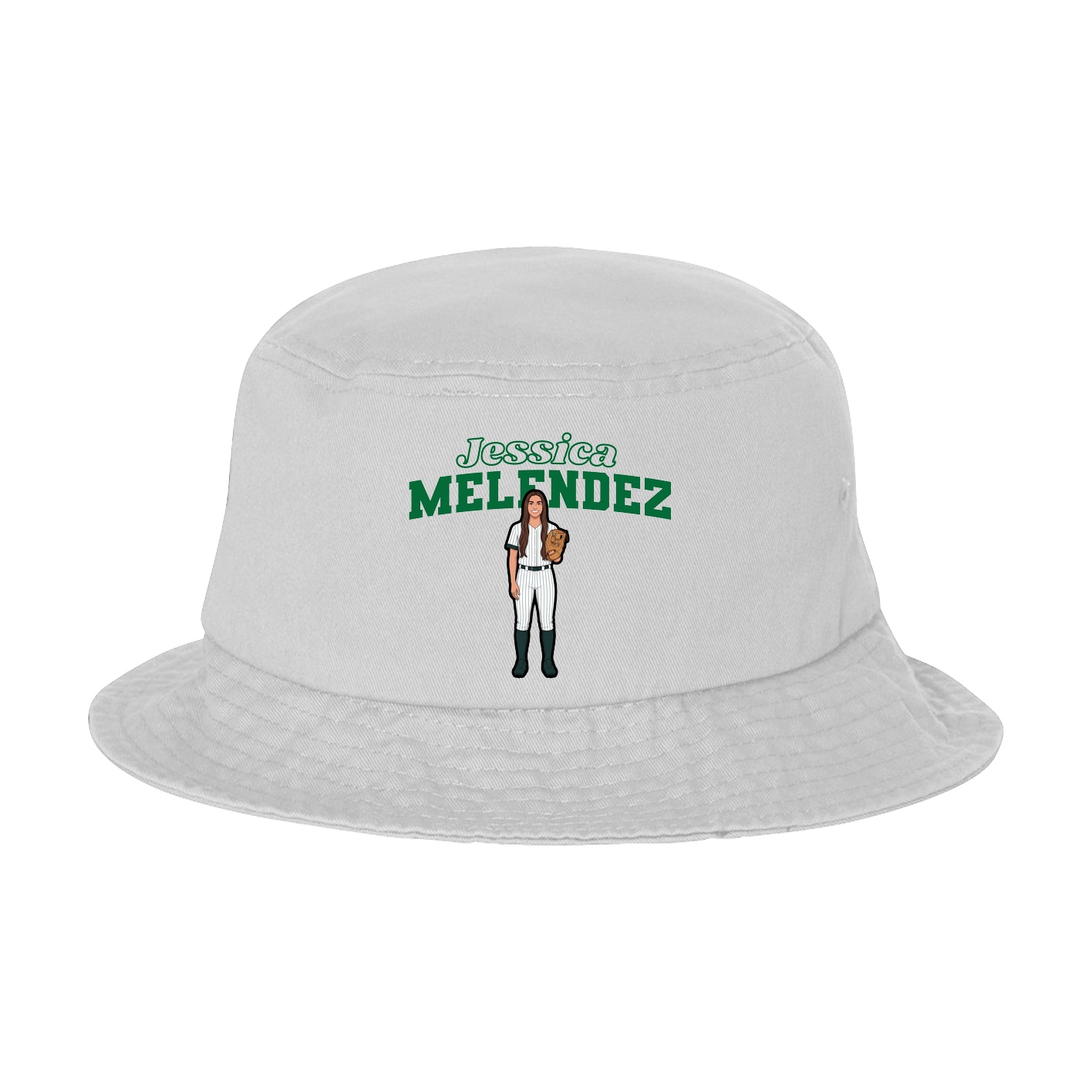 Bucket Cap — Name Arch in White