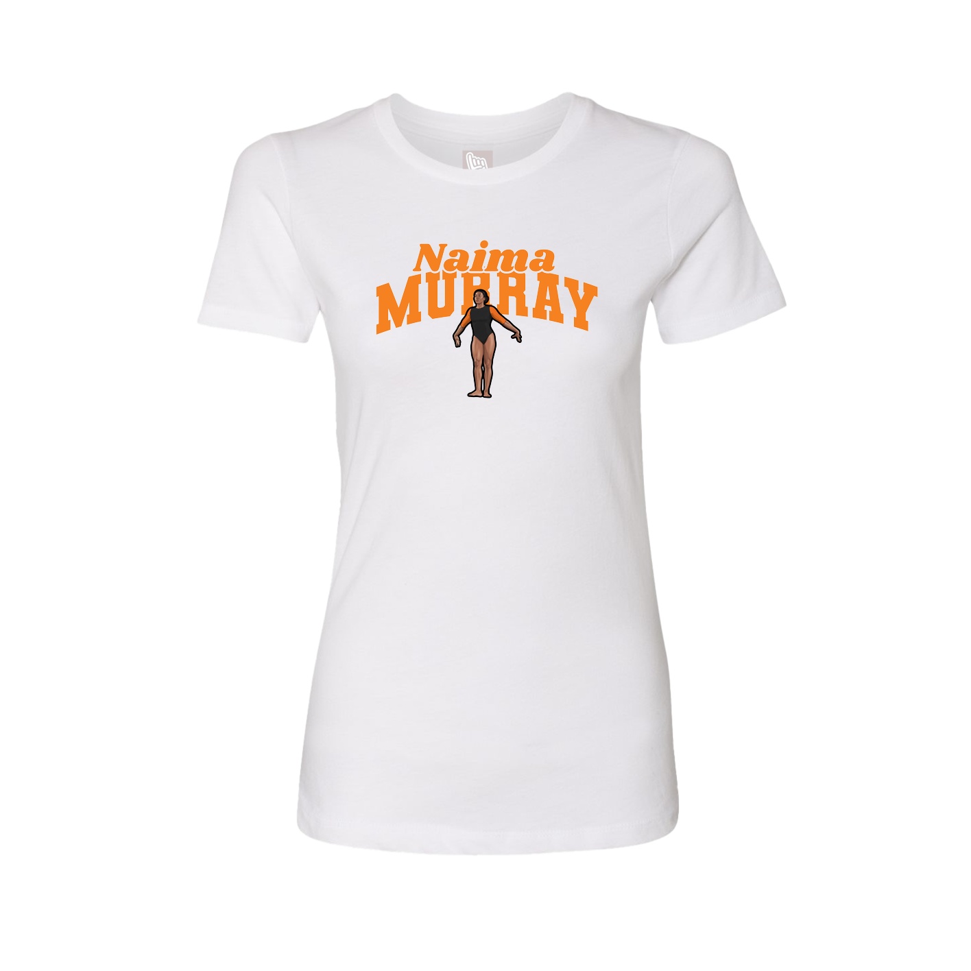 Fitted Women's Tee — Signature Arch in White