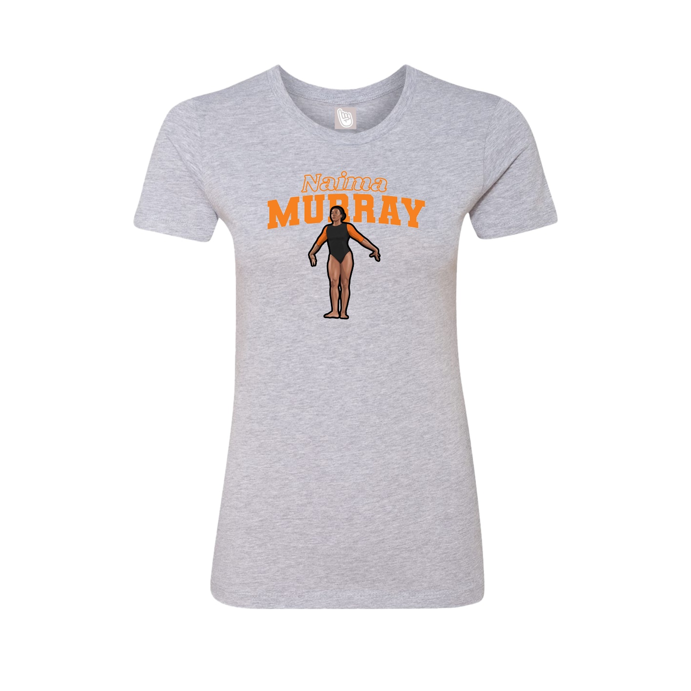 Fitted Women's Tee — Name Arch in Grey