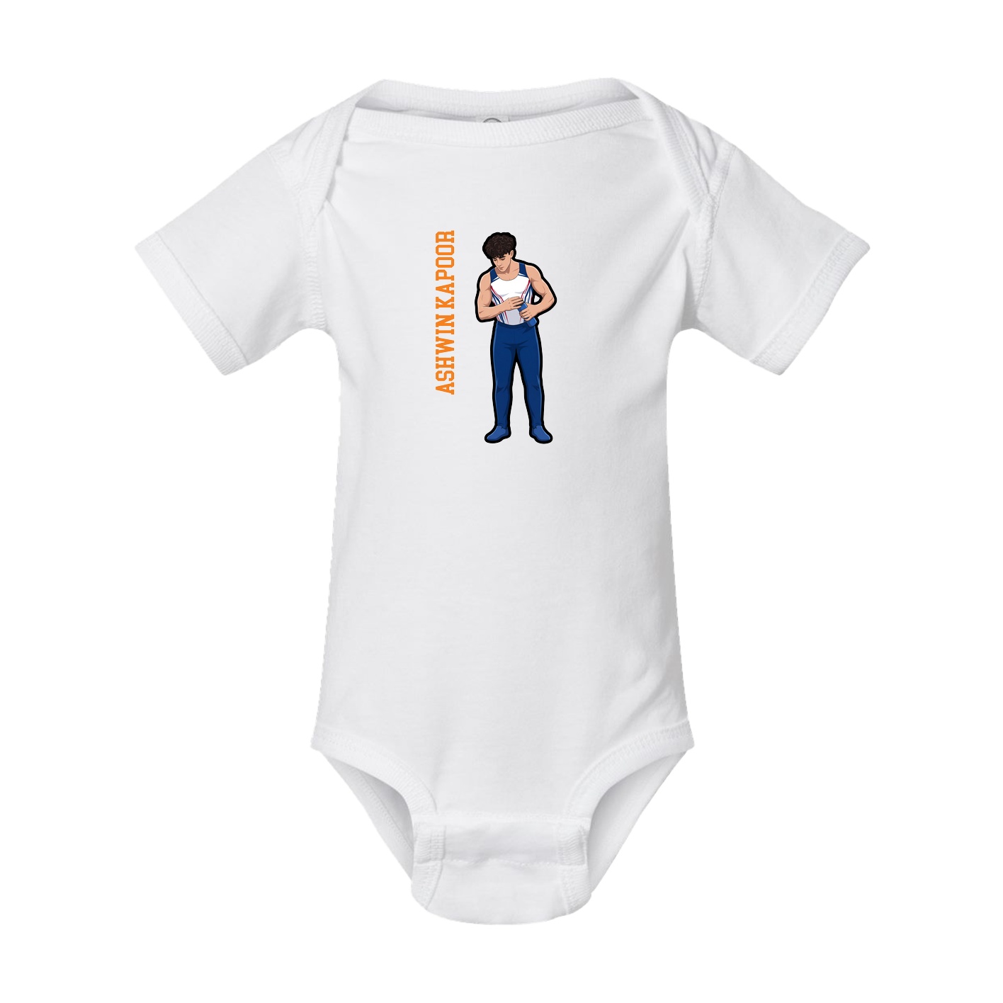 Baby Onesie — Name Vertical in White