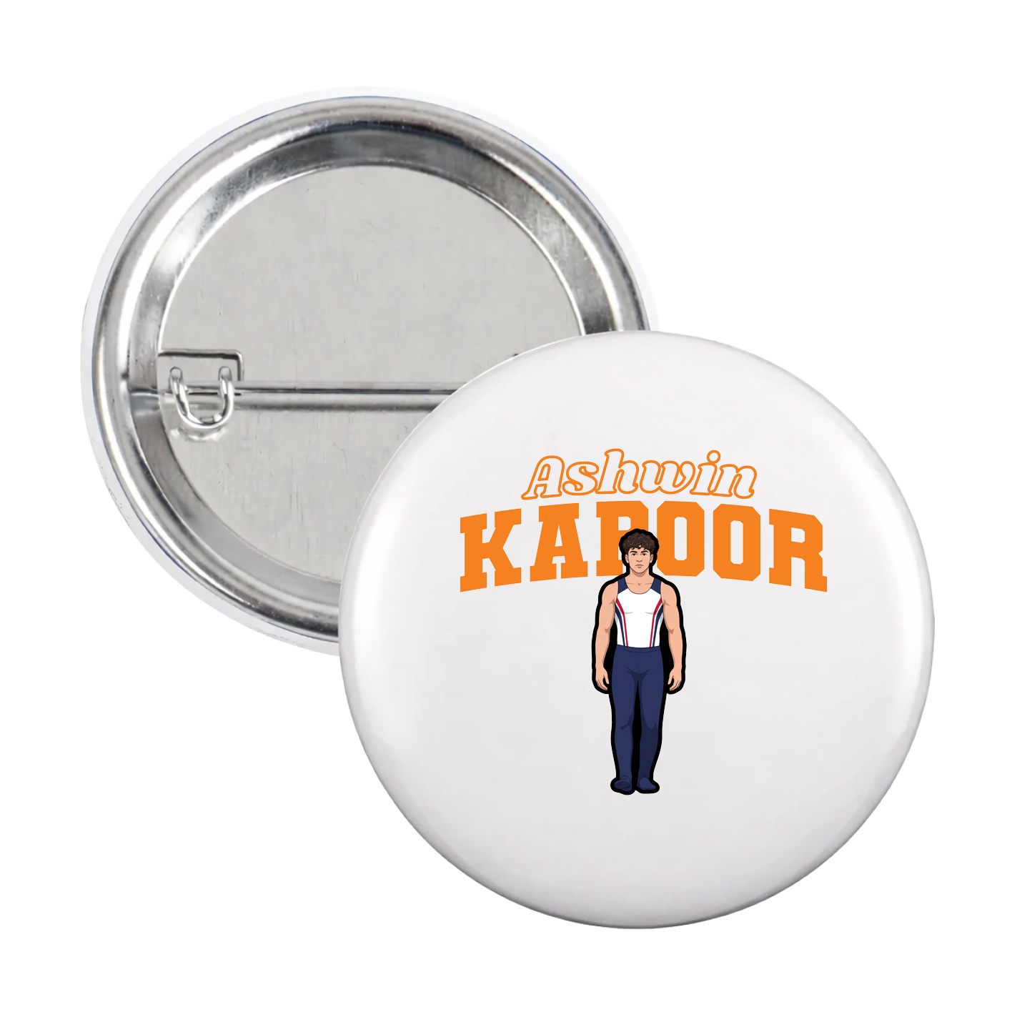 Game Day Button — Name Arch in White