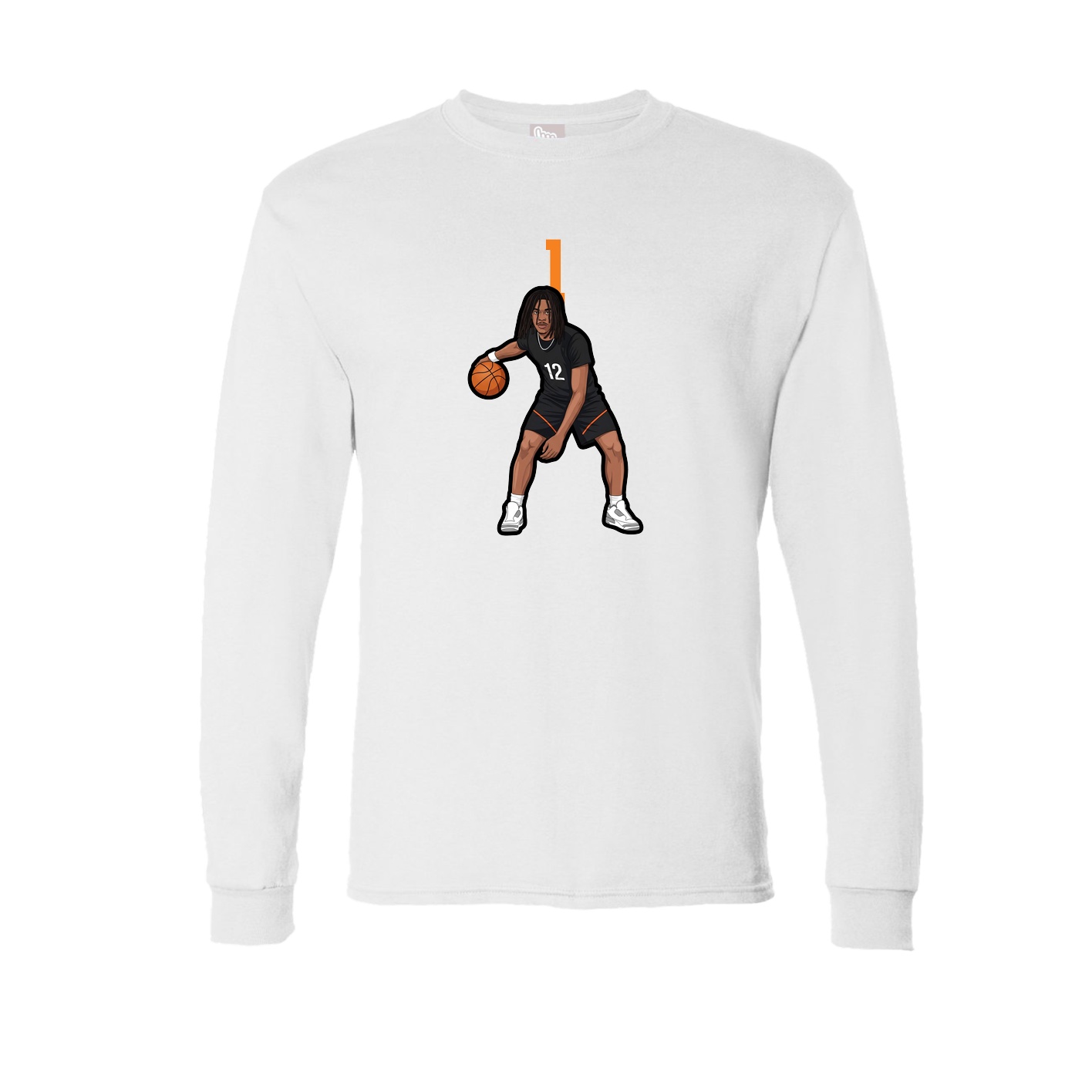 Long Sleeve Tee — Number Top in White