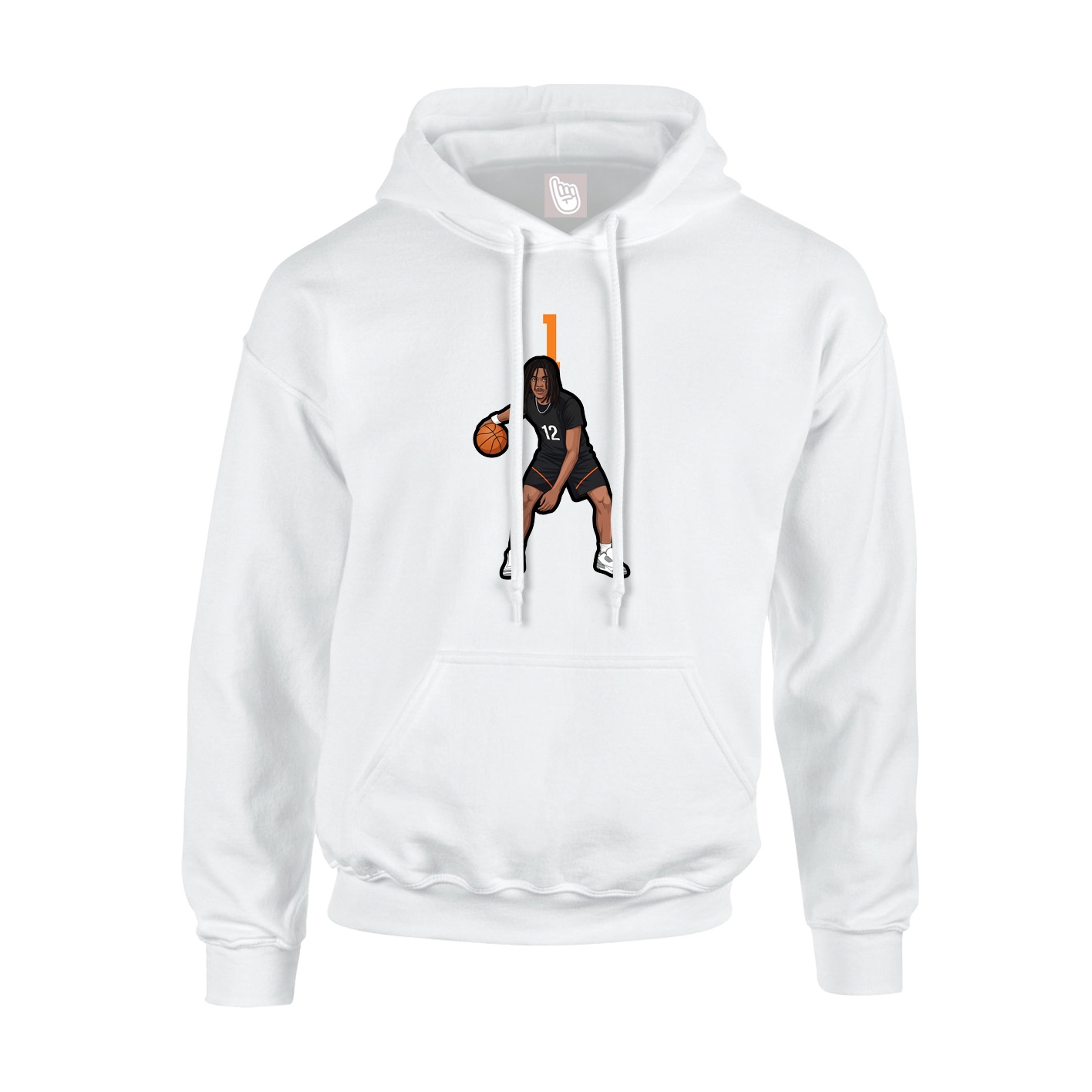 Hoodie — Number Top in White