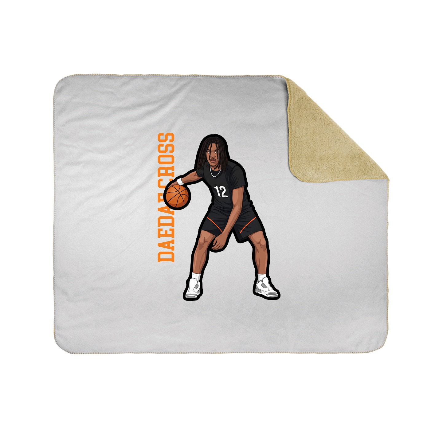 Throw Blanket — Name Vertical in White