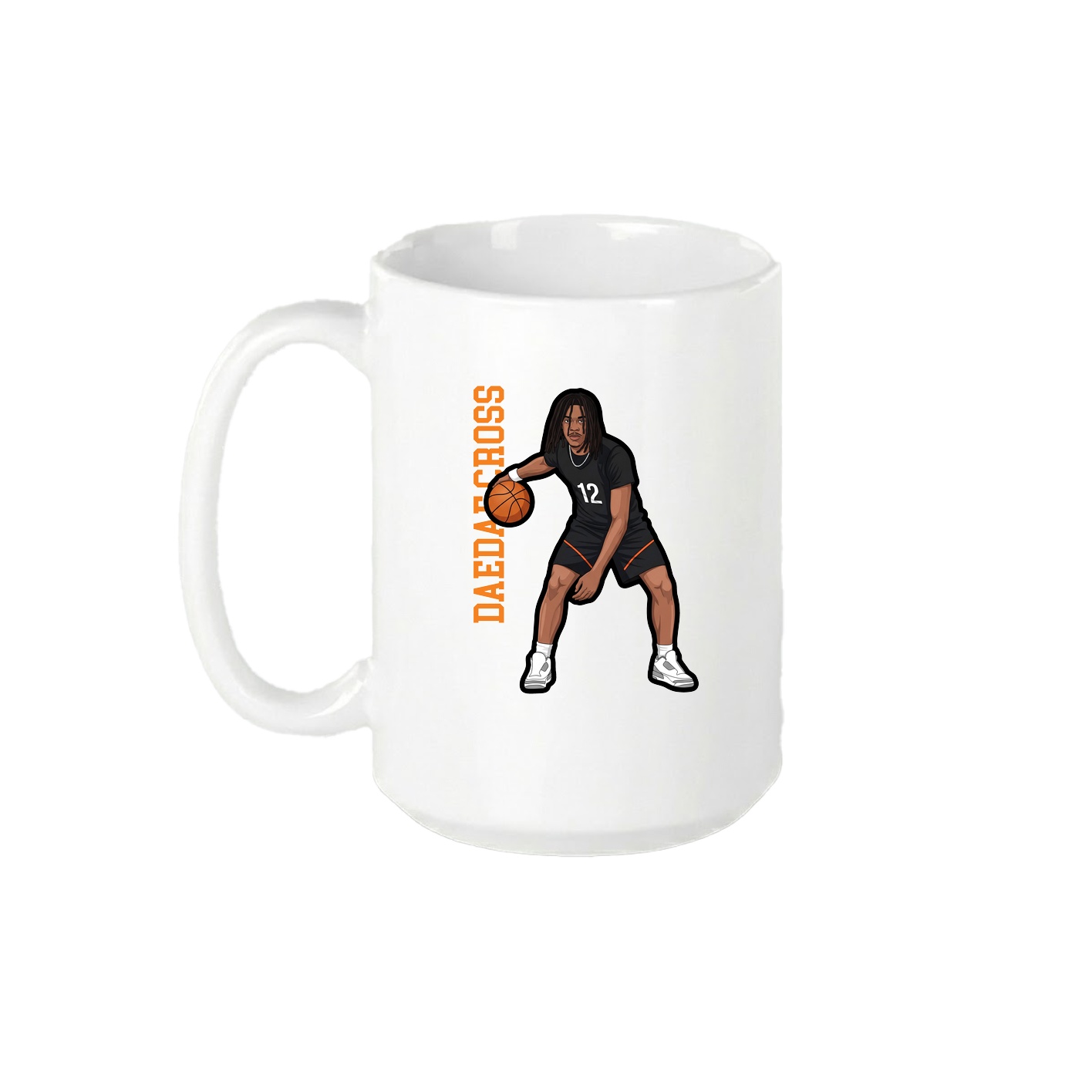 15oz Coffee Mug — Name Vertical in White