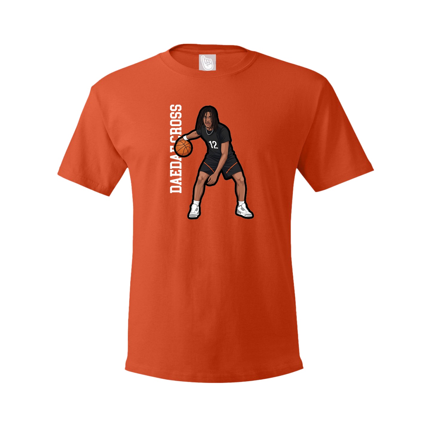 Tee — Name Vertical in Orange