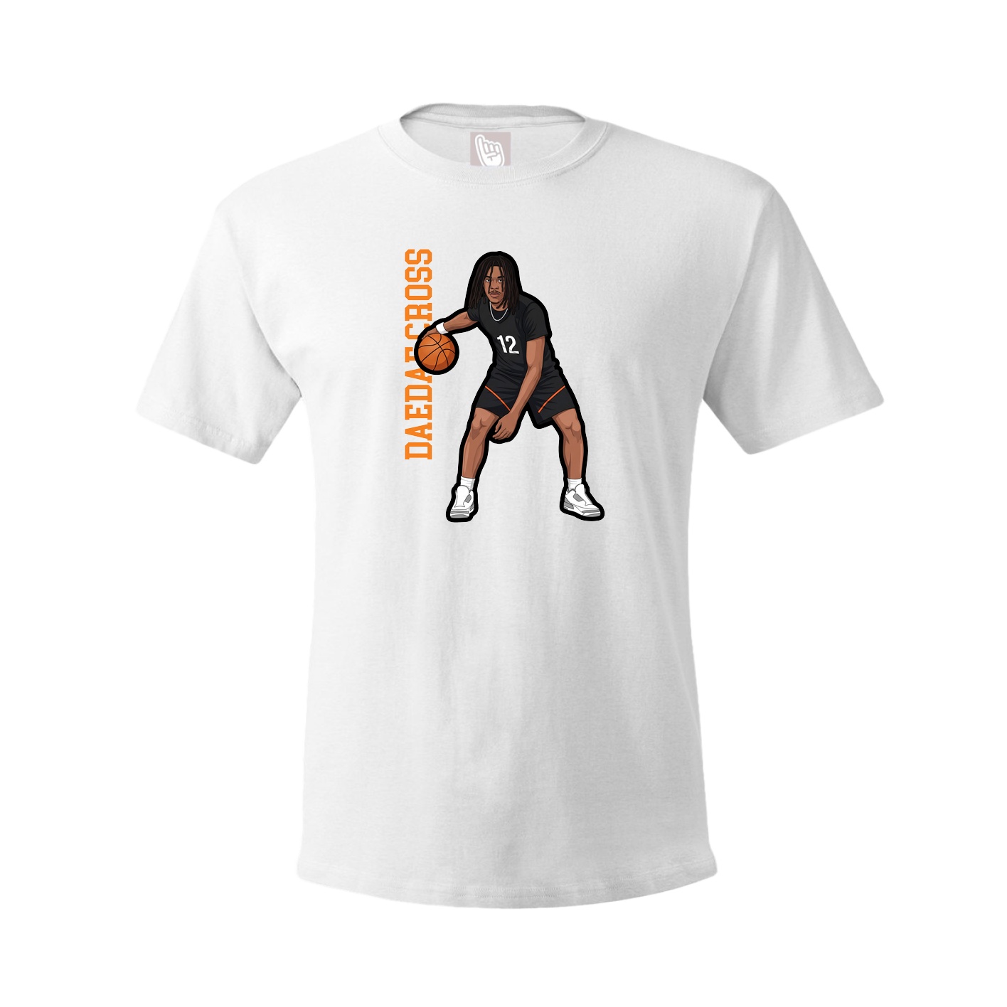 Youth Tee — Name Vertical in White