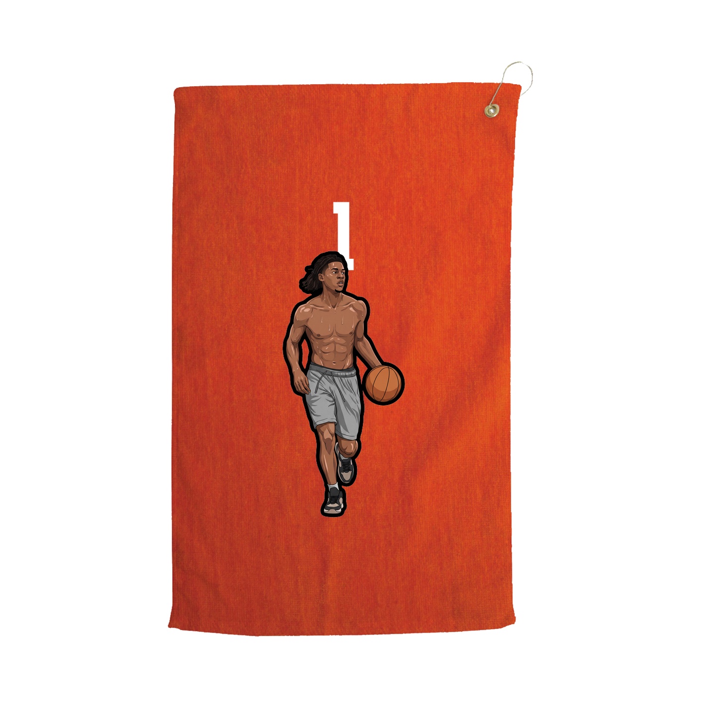 Golf Towel — Number Top in Orange