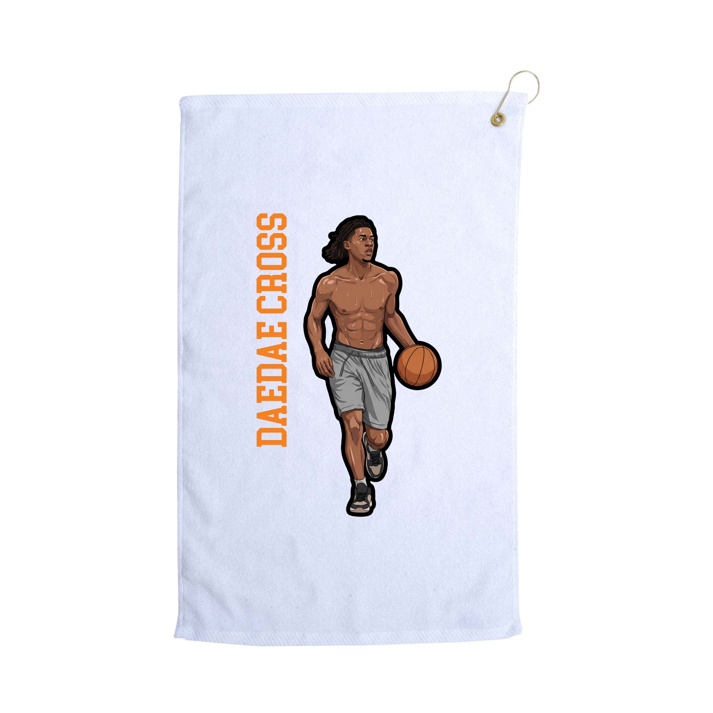 Golf Towel — Name Vertical in White