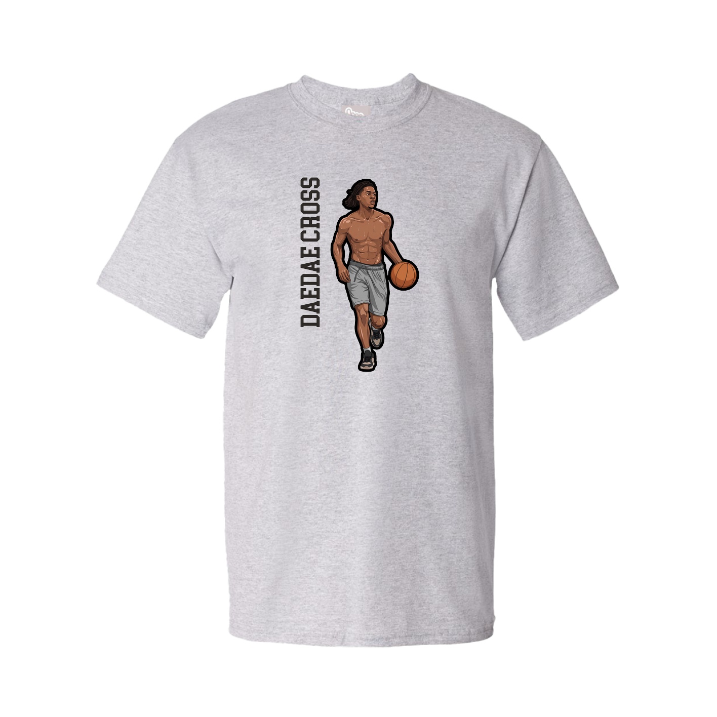 Youth Tee — Name Vertical in Grey