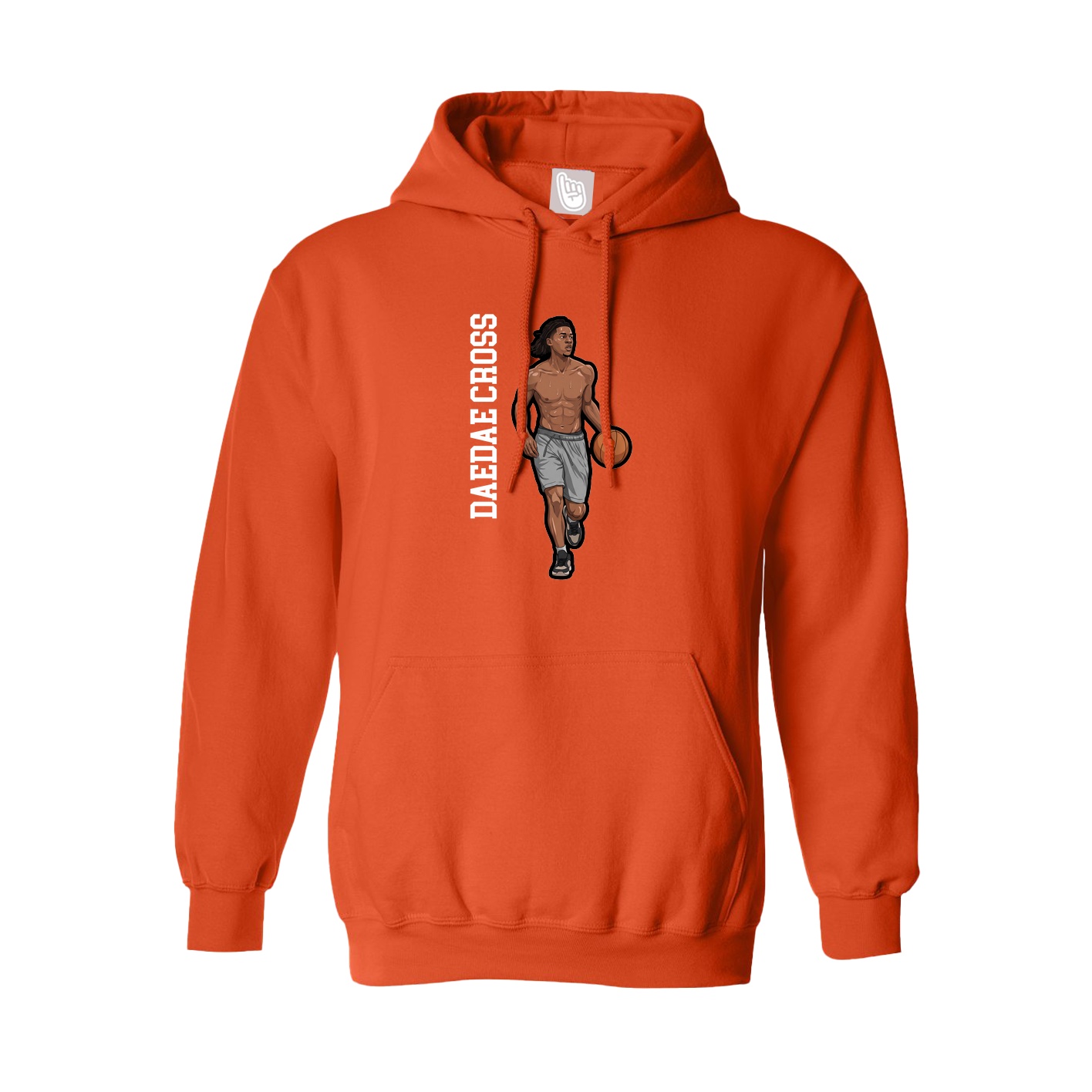 Hoodie — Name Vertical in Orange