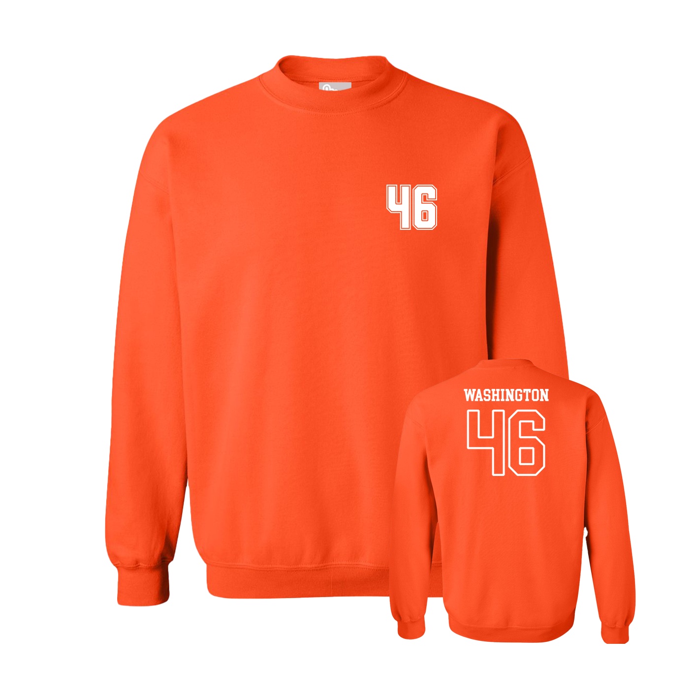 Fleece Crew — Chest Back in Orange