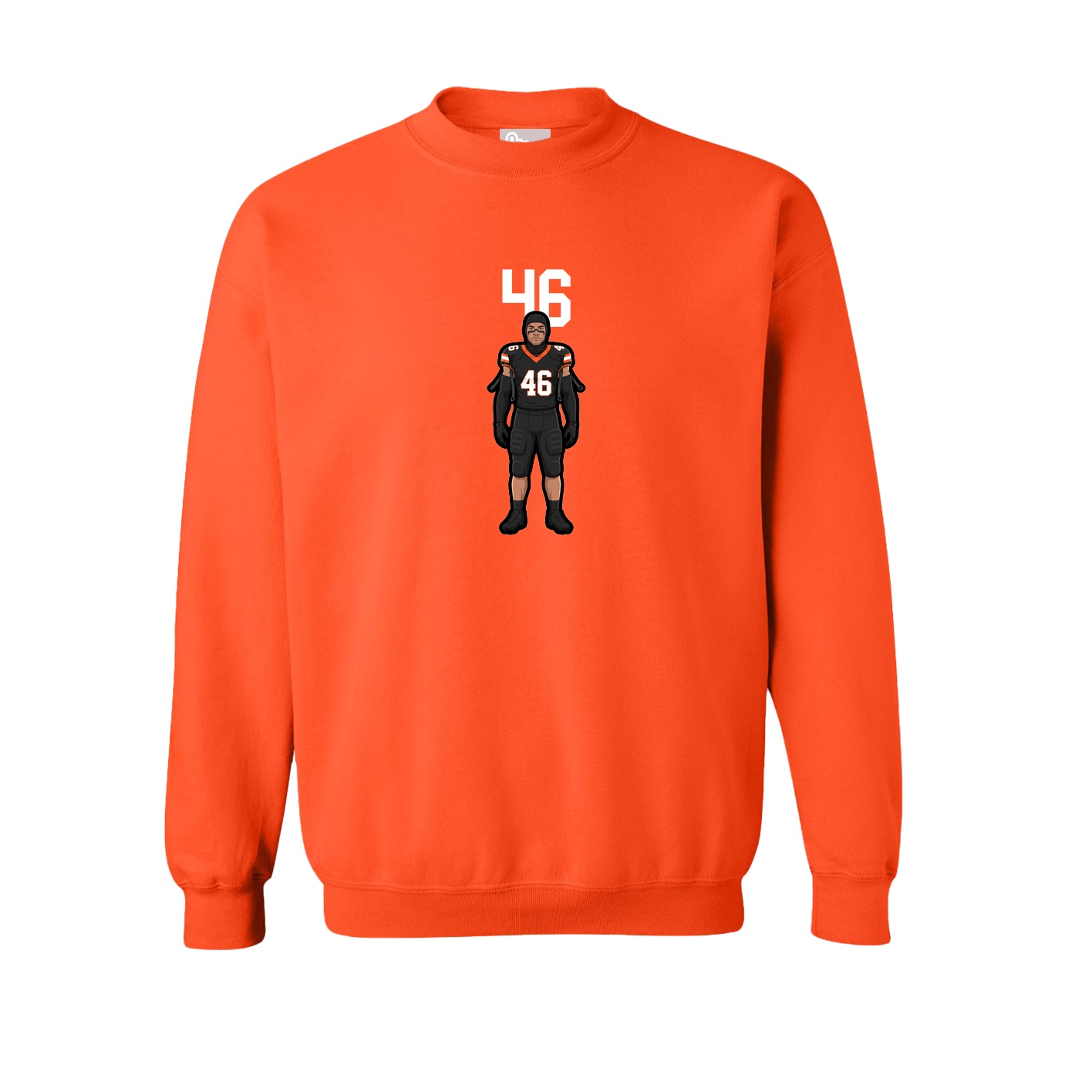 Fleece Crew — Number Top in Orange