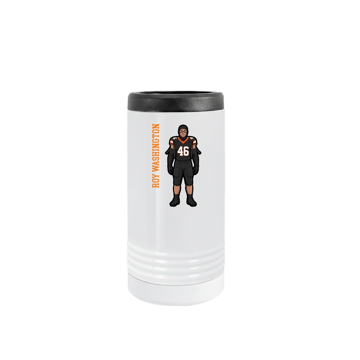 Slim Beverage Holder — Name Vertical in White