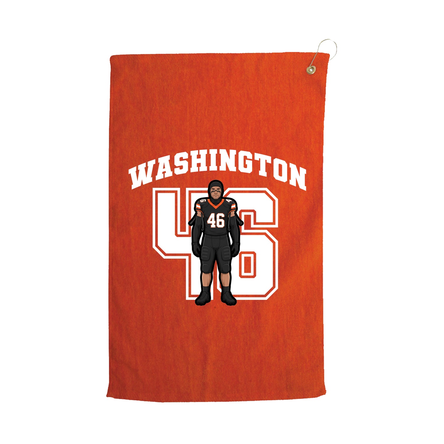 Golf Towel — Number in Orange