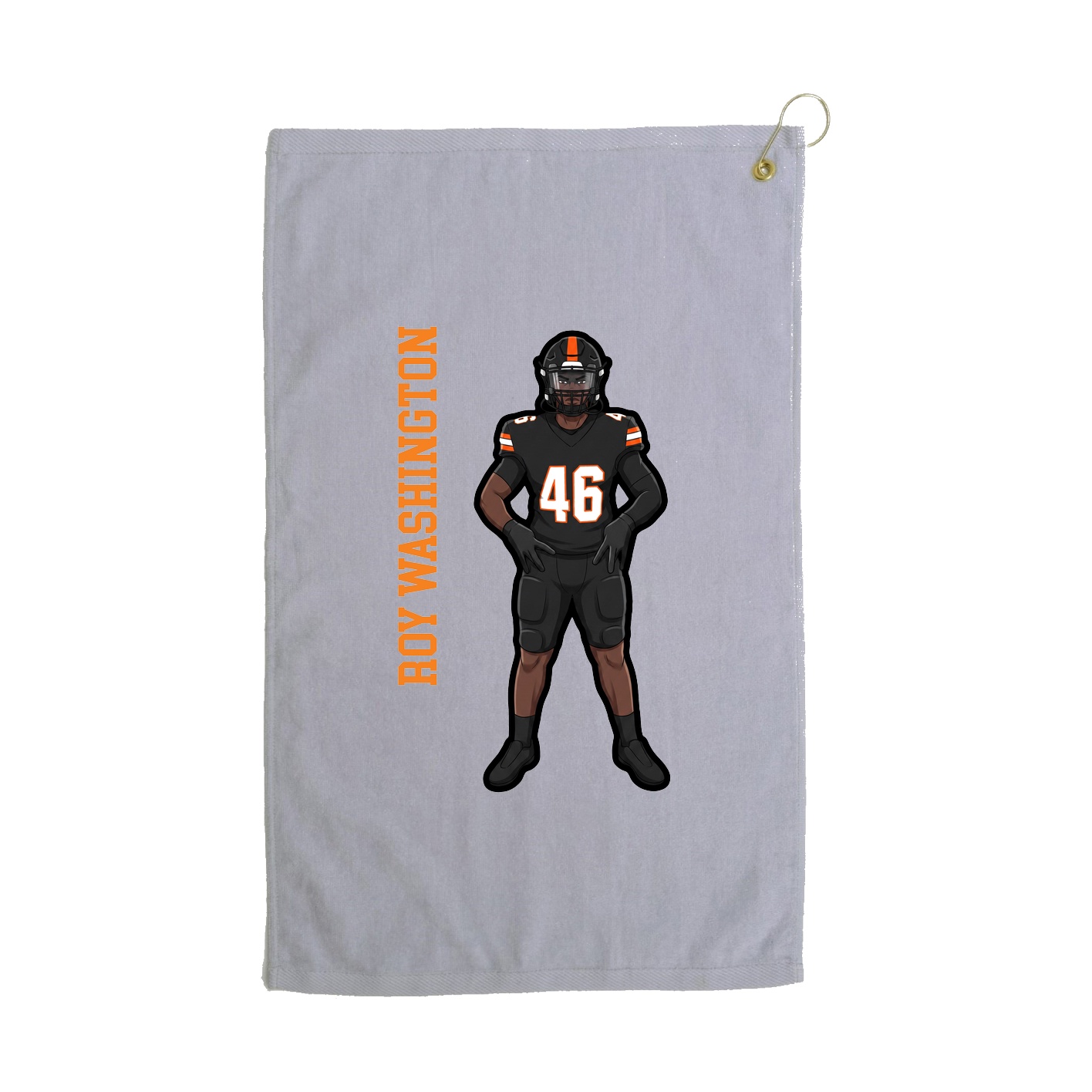 Golf Towel — Name Vertical in Grey