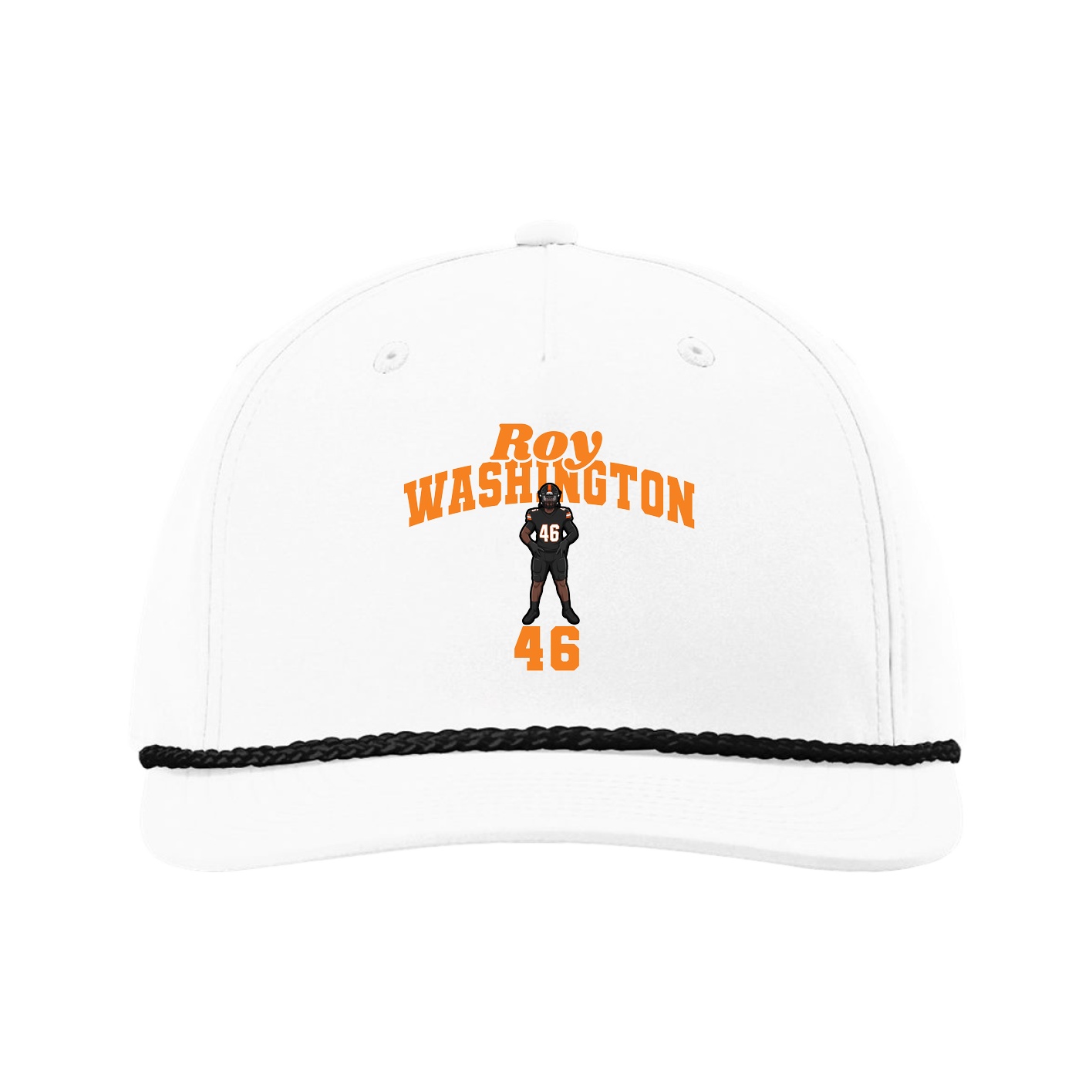 Five-Panel Classic Rope Cap — Signature Arch in White