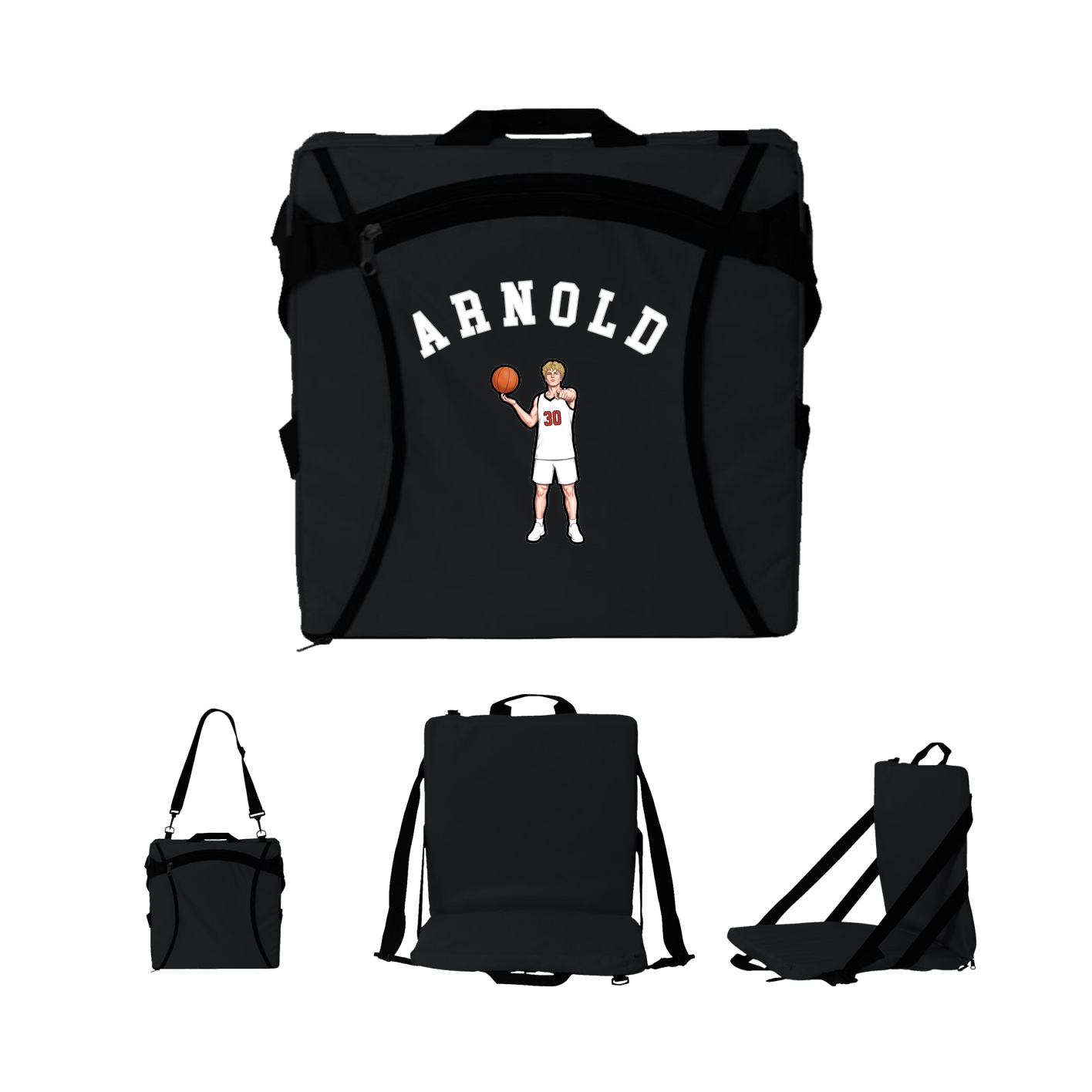 Folding Stadium Seat — Shirsey Arch in Black