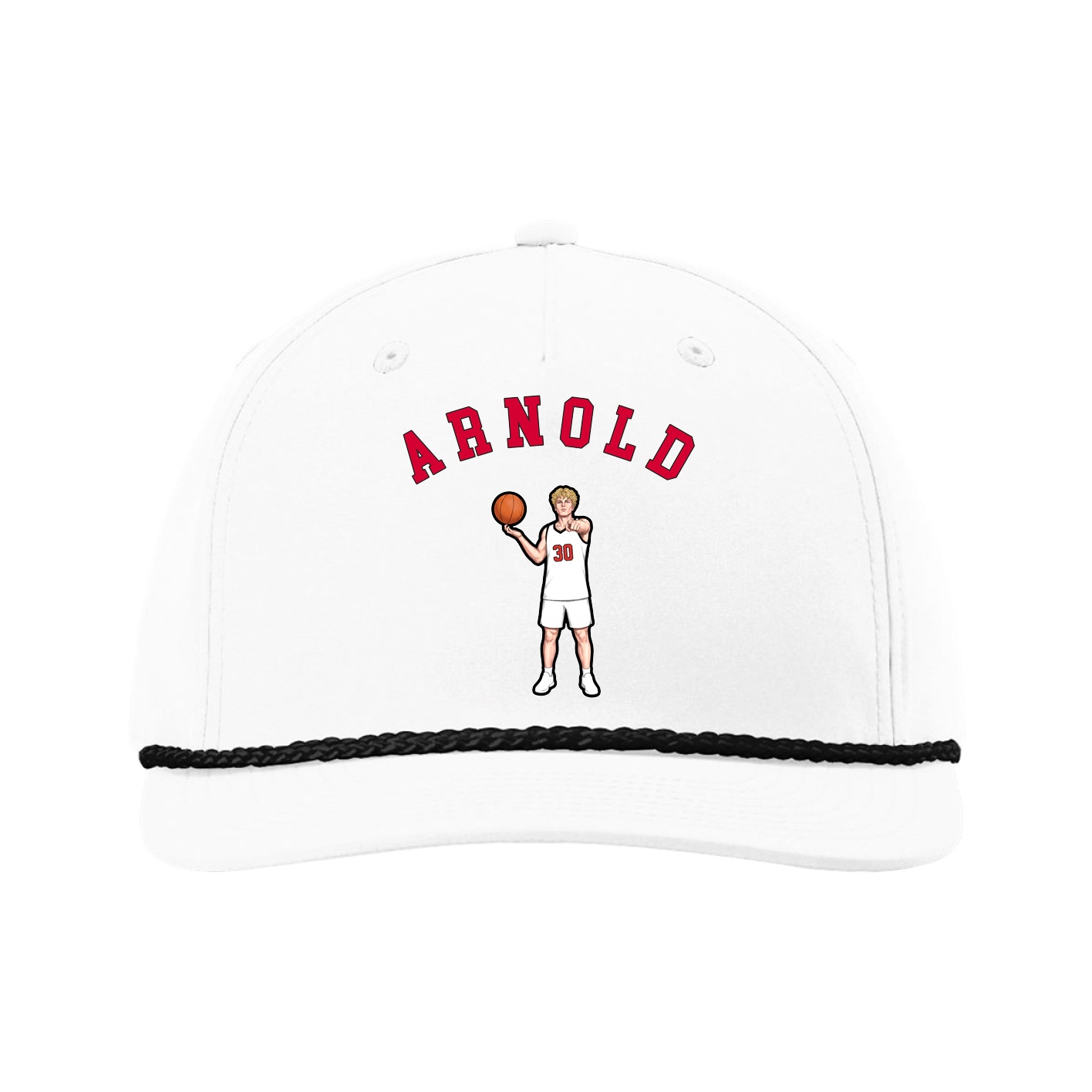 Five-Panel Classic Rope Cap — Shirsey Arch in White
