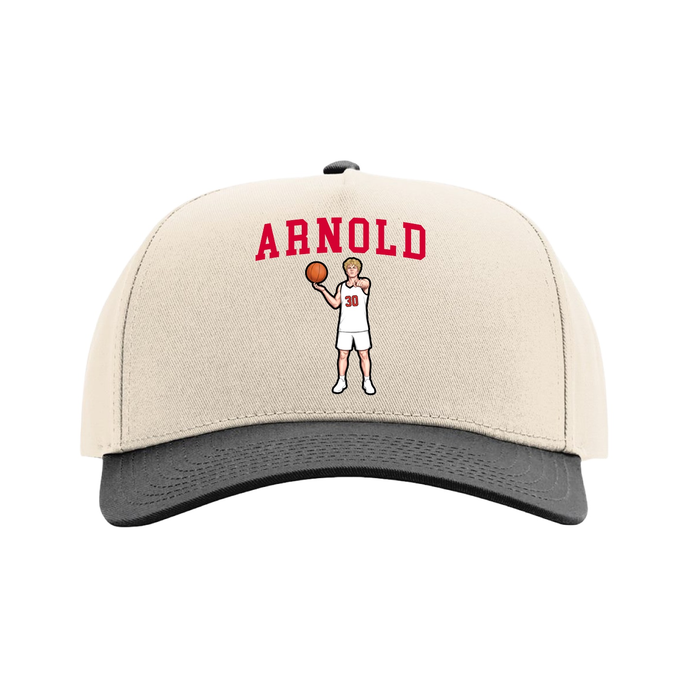 Full Fabric Five-Panel Champ Cap — Shirsey in Cream/Black