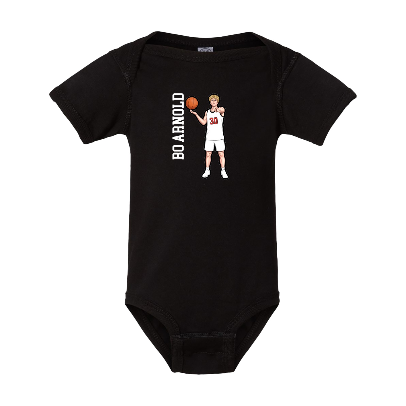 Baby Onesie — Name Vertical in Black