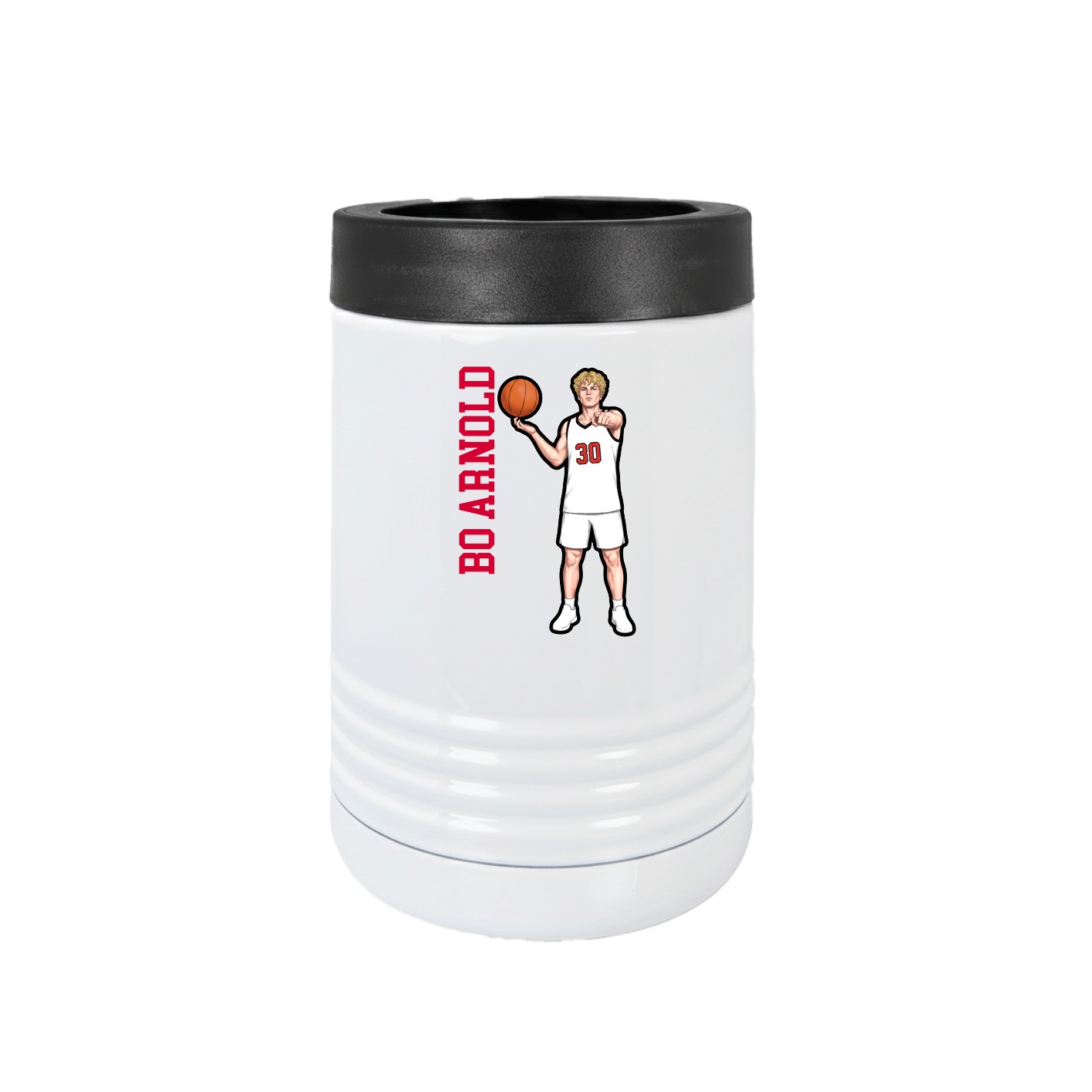 Beverage Holder — Name Vertical in White