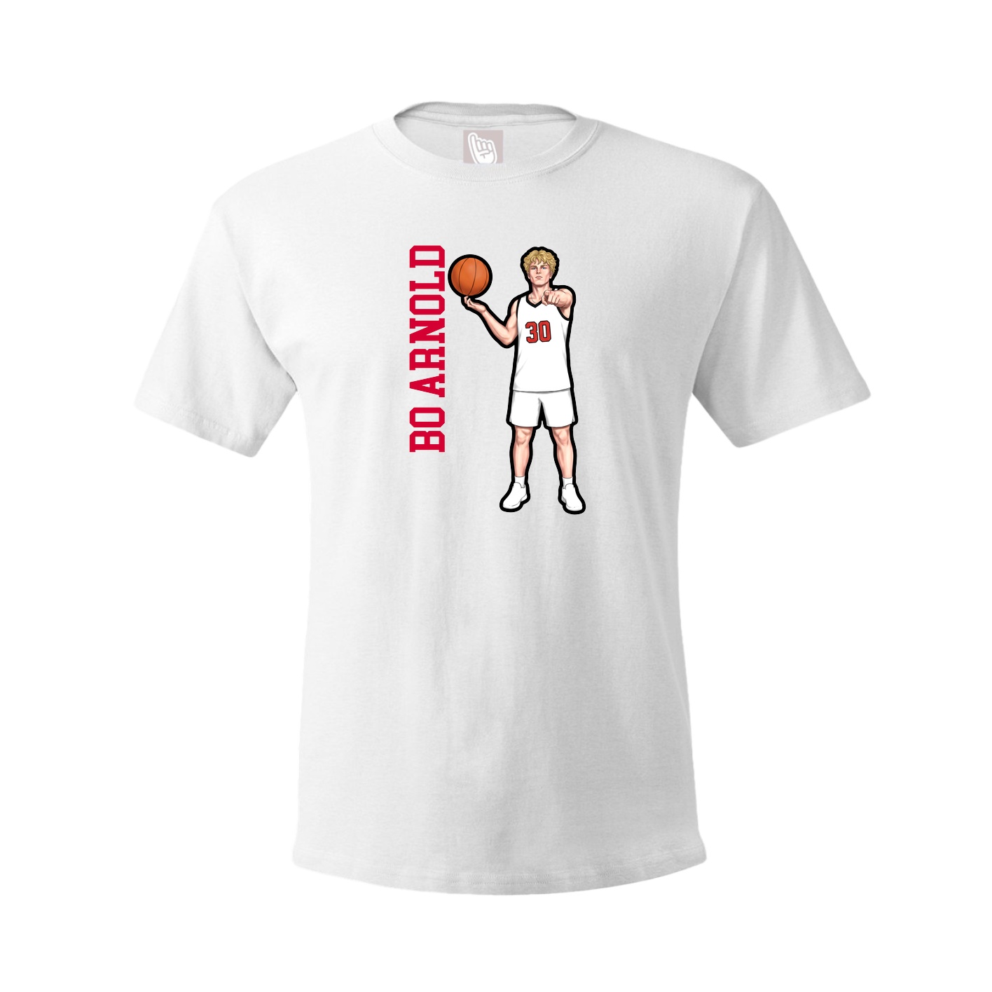 Tee — Name Vertical in White