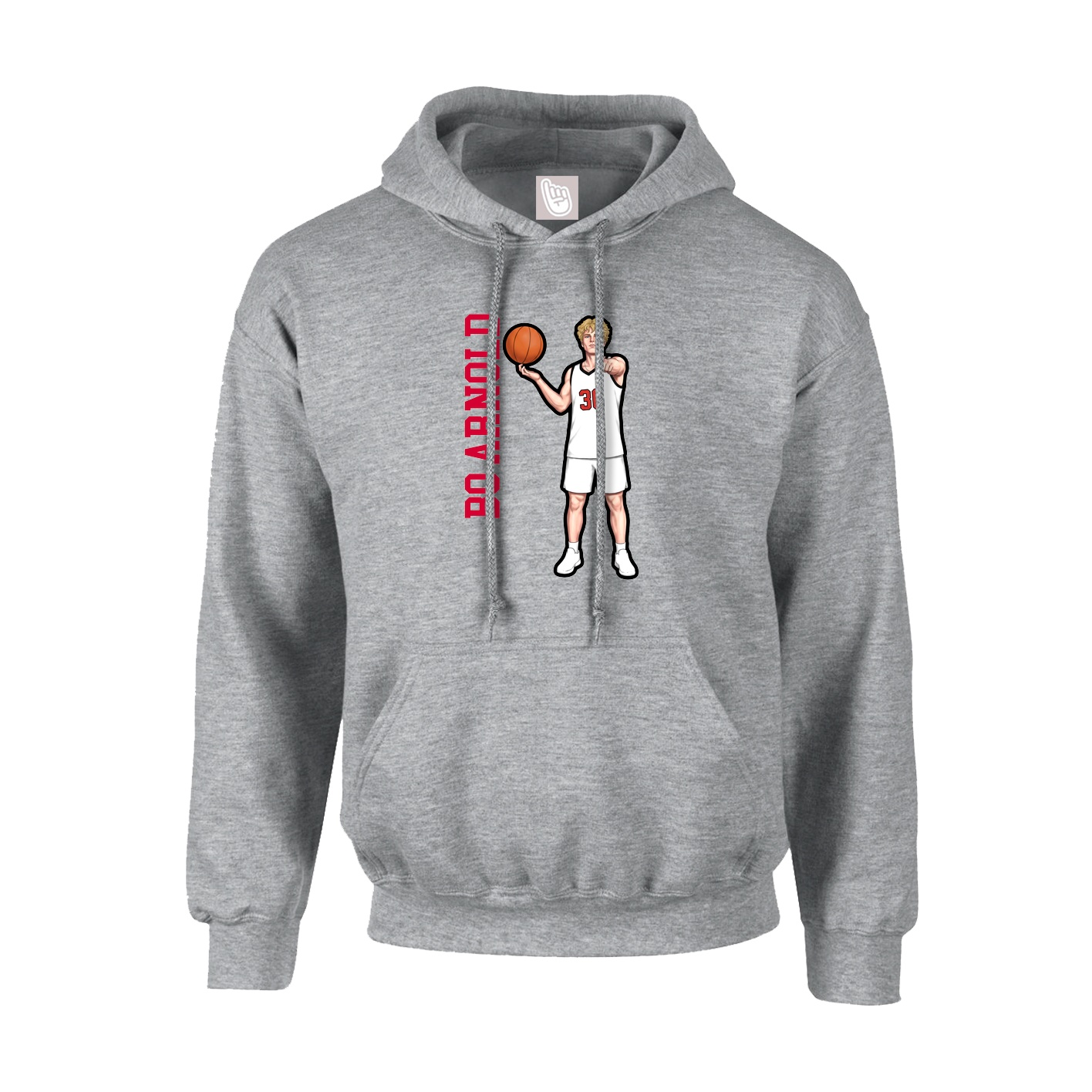 Hoodie — Name Vertical in Grey