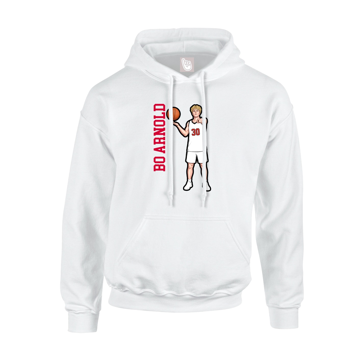 Youth Hoodie — Name Vertical in White