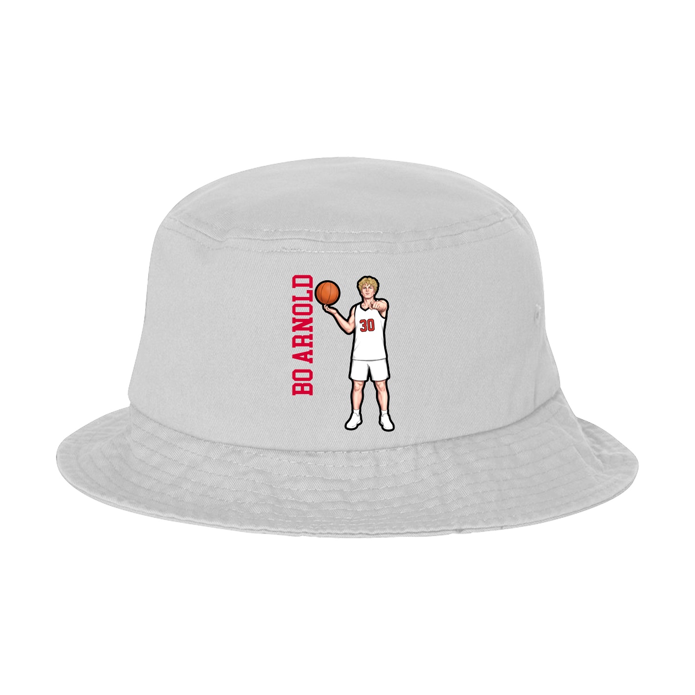 Bucket Cap — Name Vertical in White