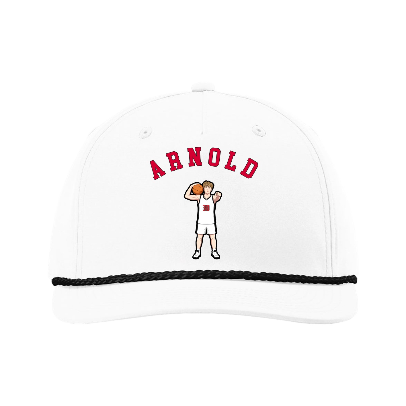 Five-Panel Classic Rope Cap — Shirsey Arch in White