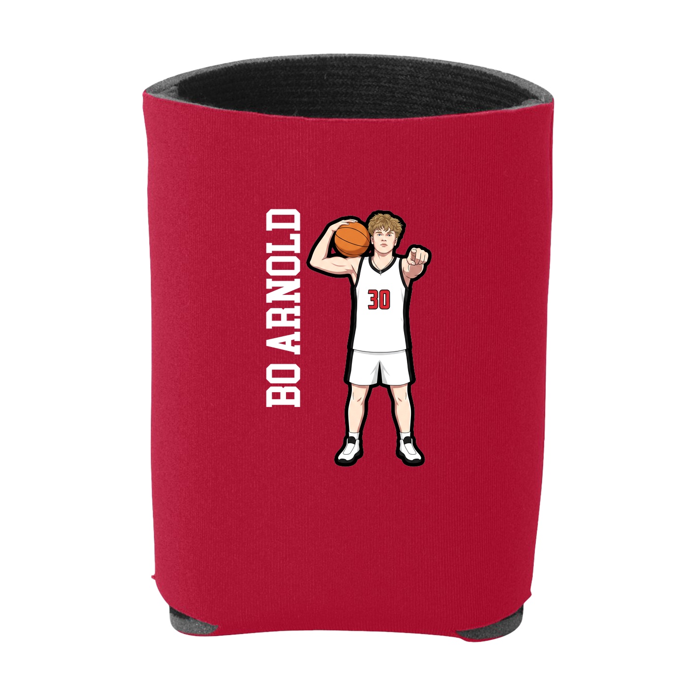 Can Holder — Name Vertical in Red