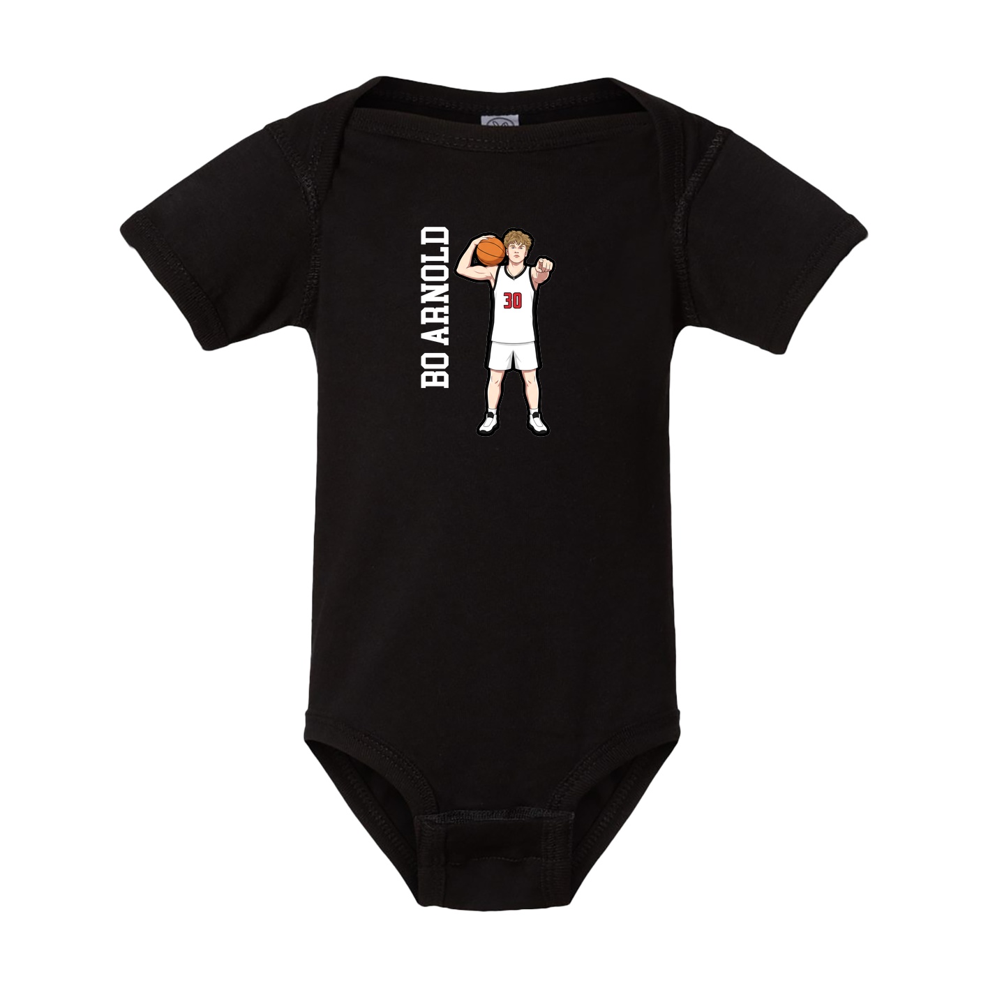 Baby Onesie — Name Vertical in Black
