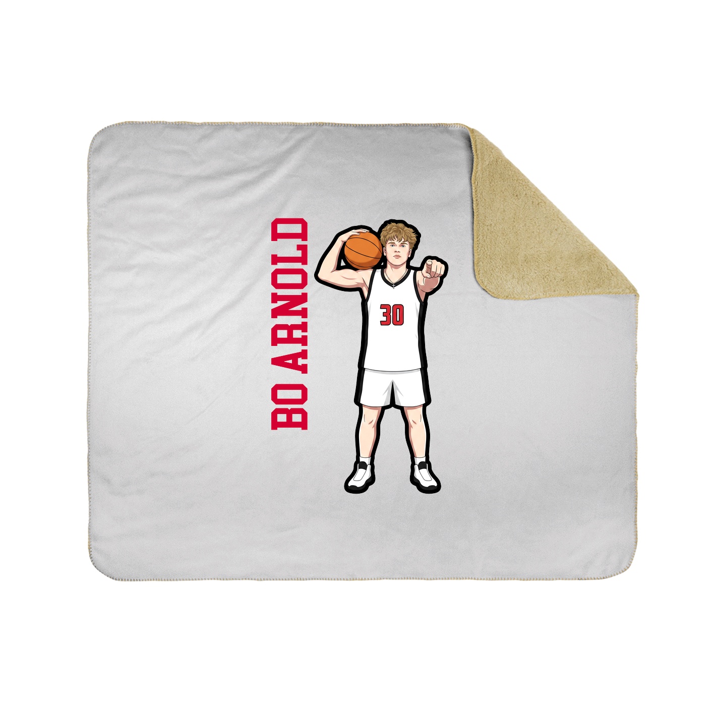 Throw Blanket — Name Vertical in White