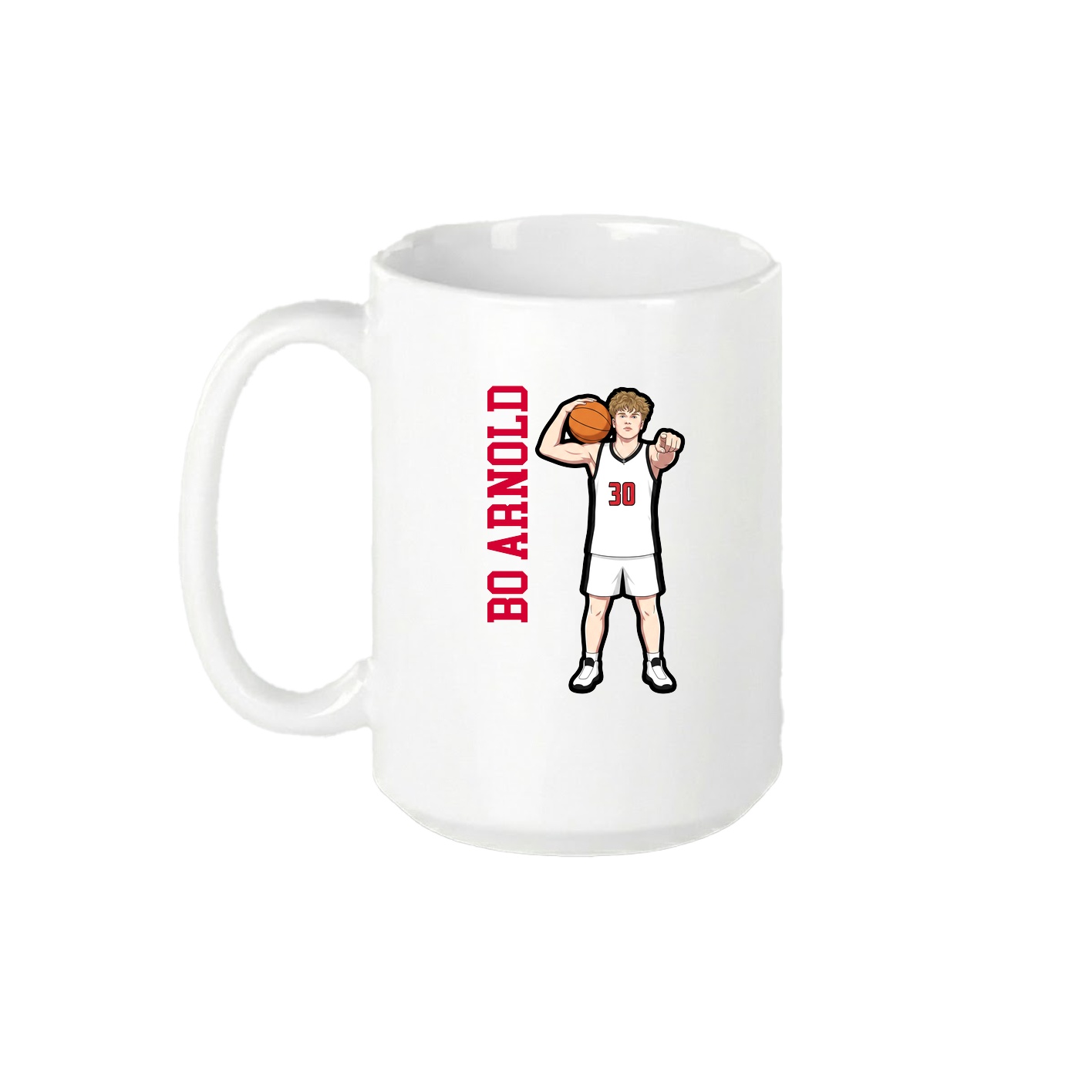 15oz Coffee Mug — Name Vertical in White