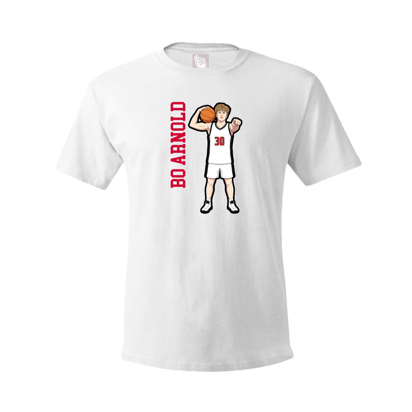 Youth Tee — Name Vertical in White