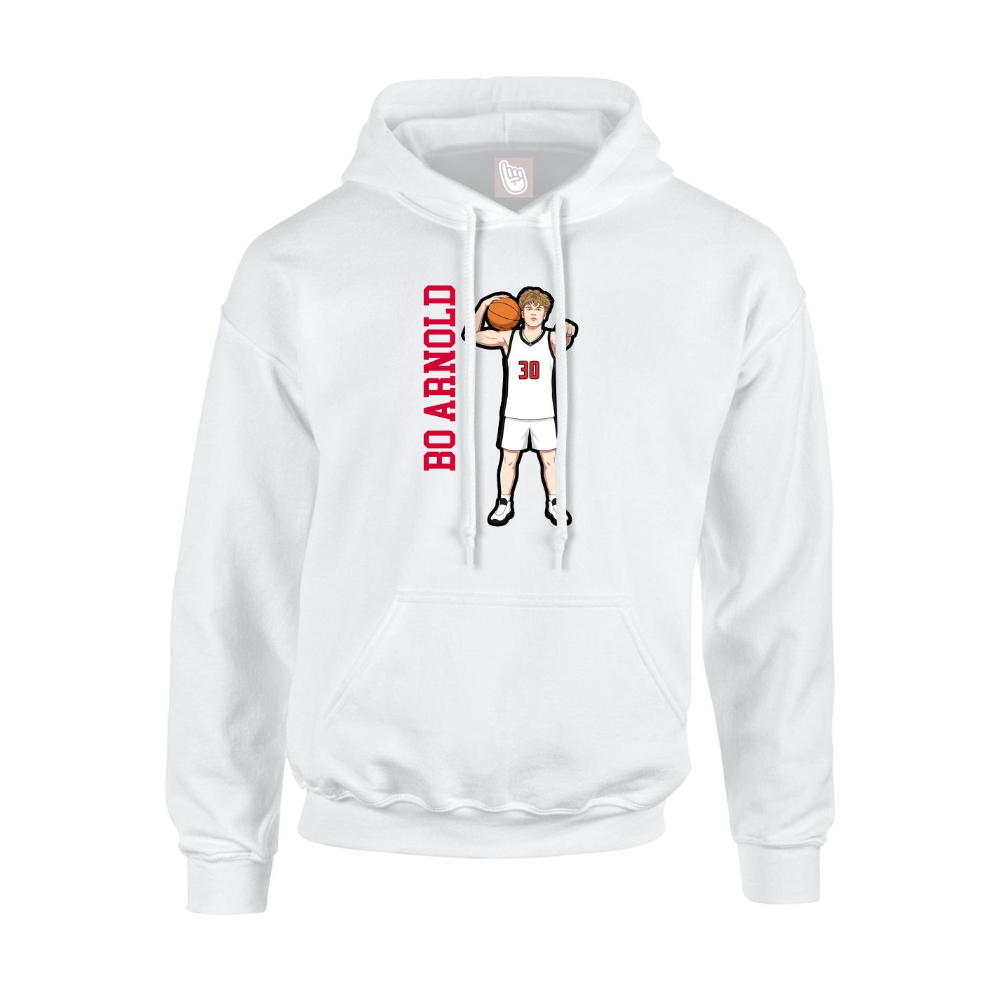 Hoodie — Name Vertical in White