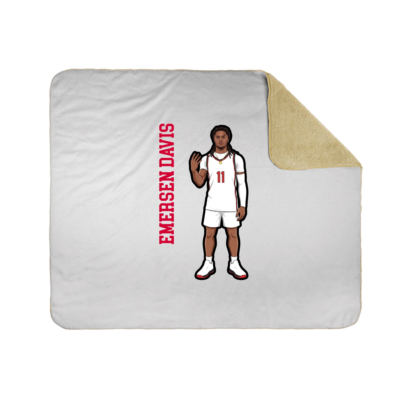 Throw Blanket — Name Vertical in White