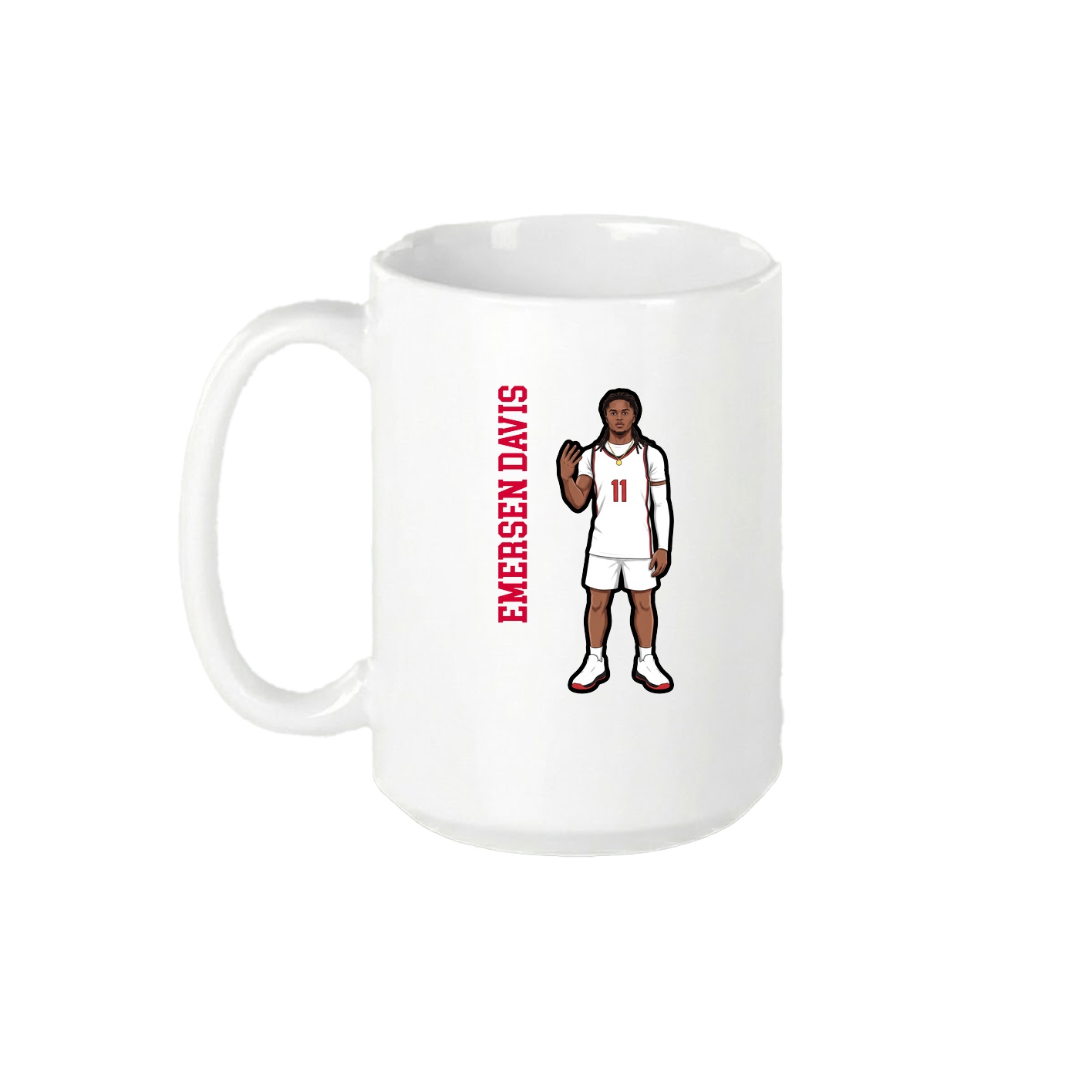 15oz Coffee Mug — Name Vertical in White