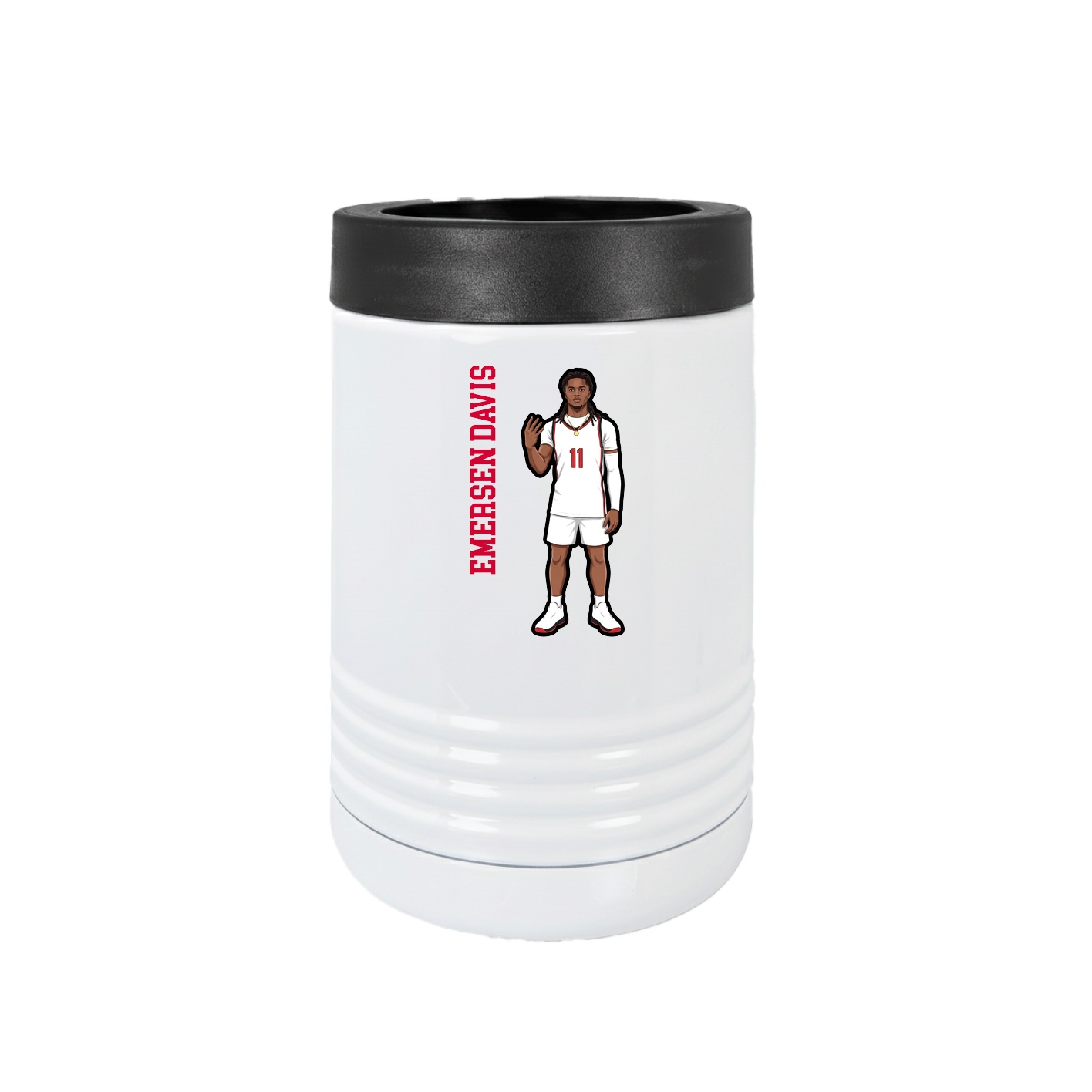 Beverage Holder — Name Vertical in White