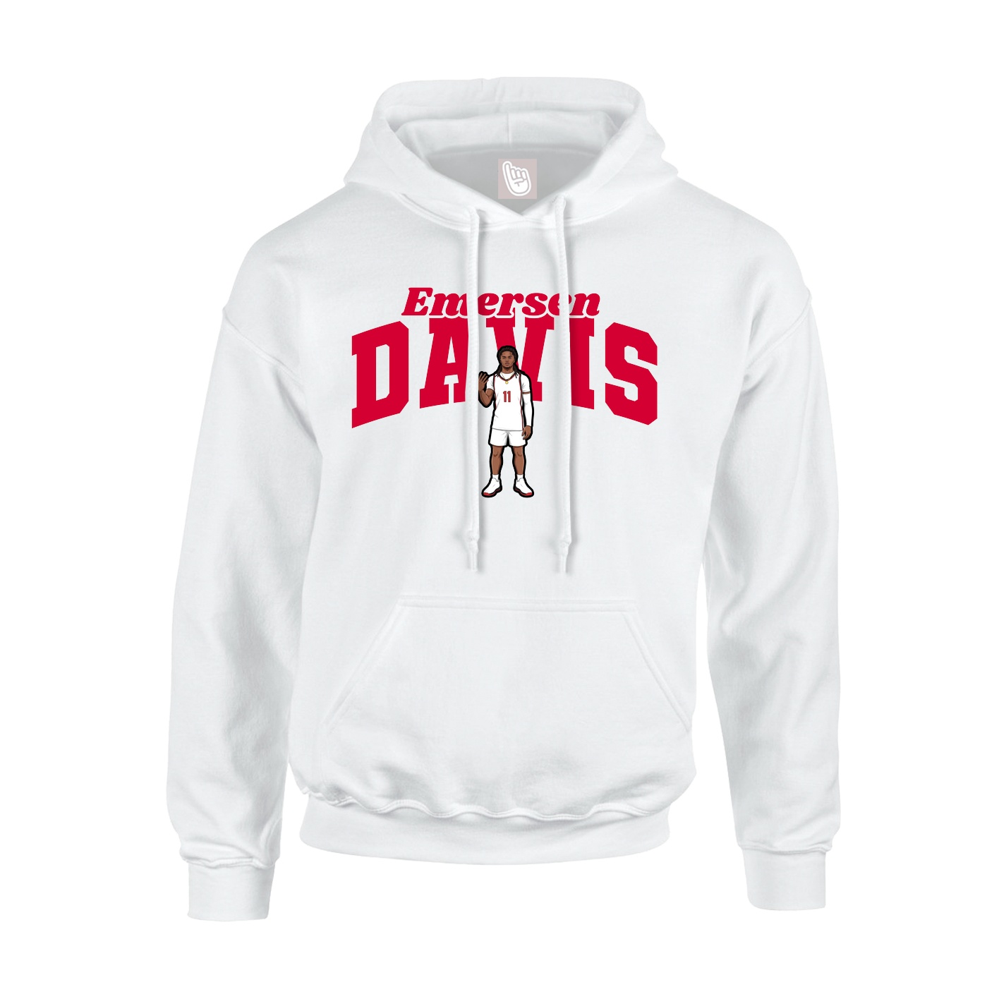 Youth Hoodie — Signature Arch in White