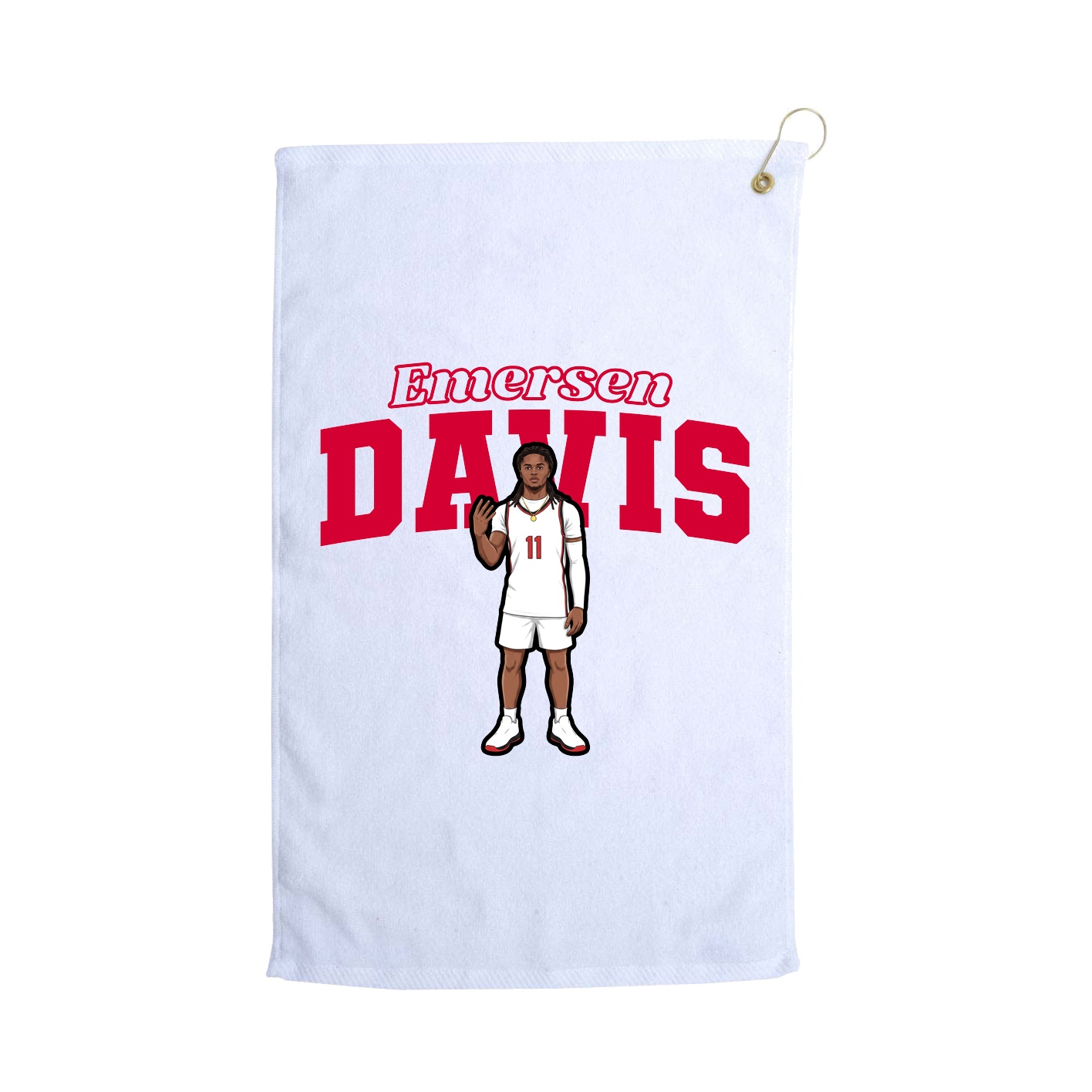 Golf Towel — Name Arch in White