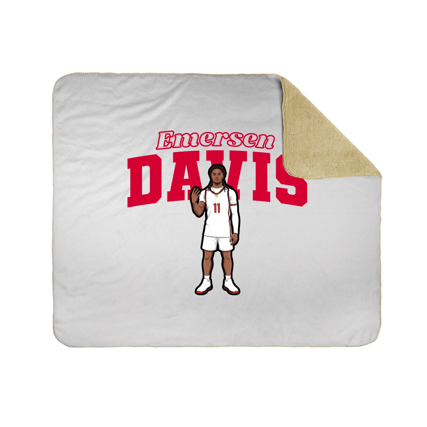 Throw Blanket — Name Arch in White