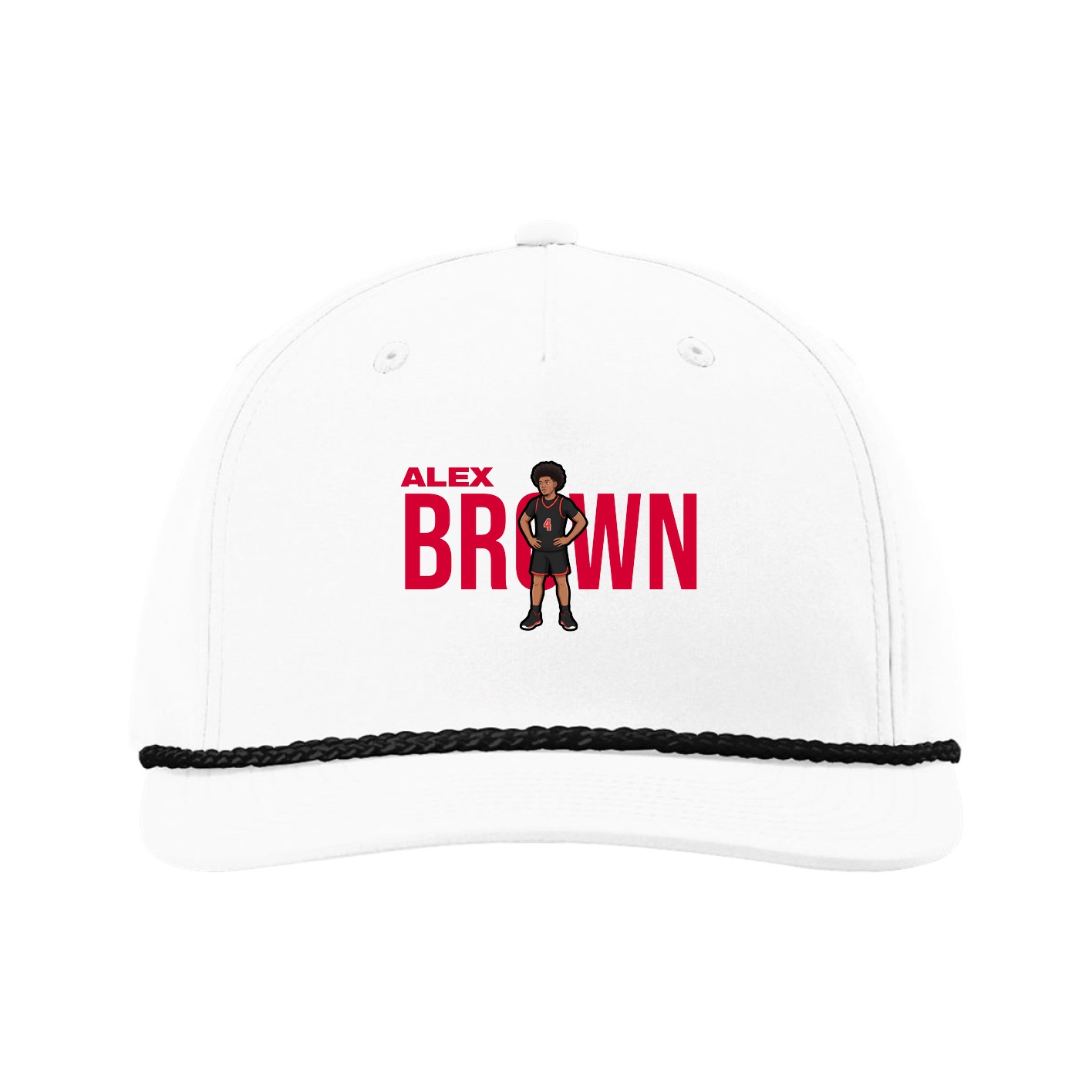 Five-Panel Classic Rope Cap — Player Name in White