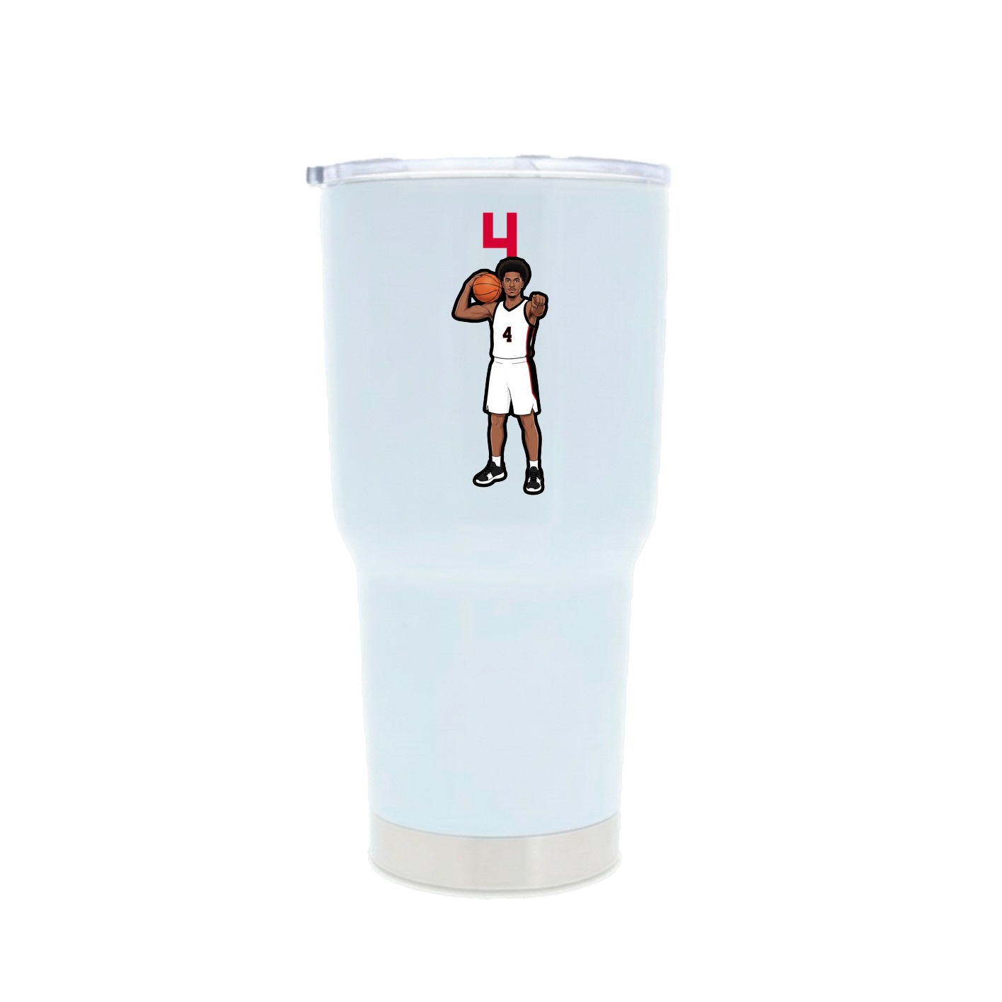 30oz Stainless Steel Tumbler — Number Top in White