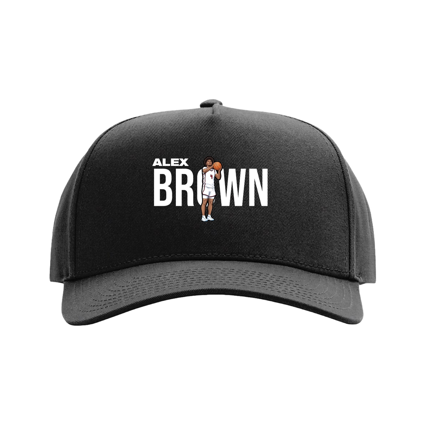 Full Fabric Five-Panel Champ Cap — Player Name in Black