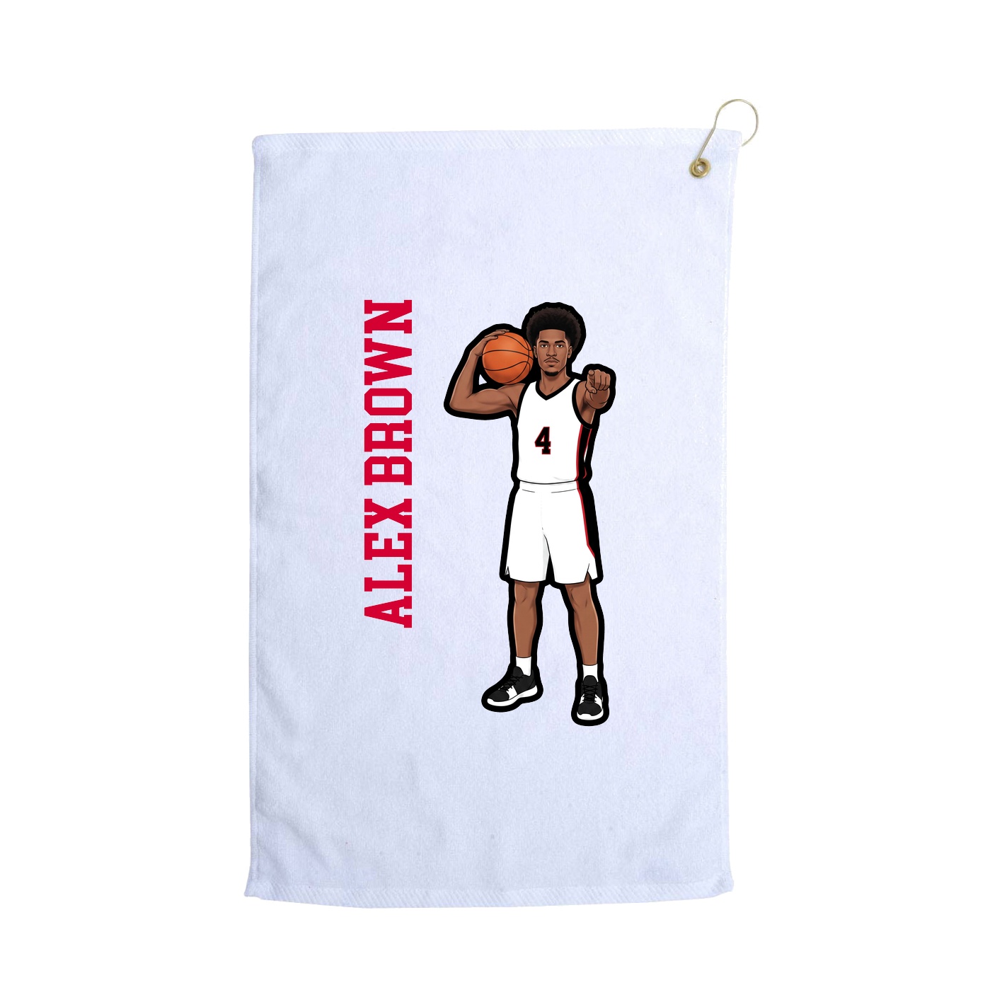 Golf Towel — Name Vertical in White